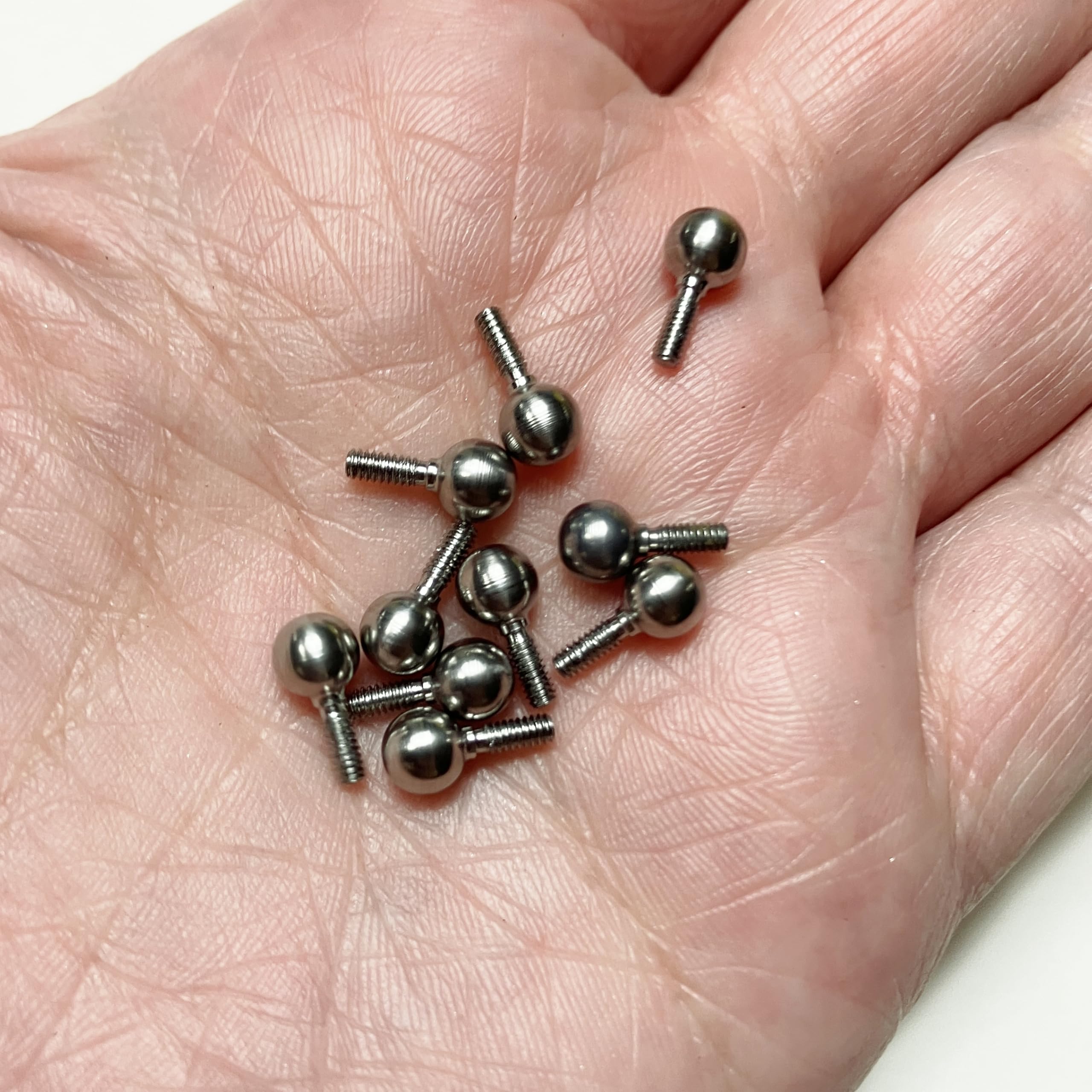 M00437-10 MOREZMORE 10pcs Single Ball Rod M2 Thread 5mm Ball 10 mm Length for Ball and Socket Stop Motion Puppet Armature Humanly Posable Armature Parts HPA