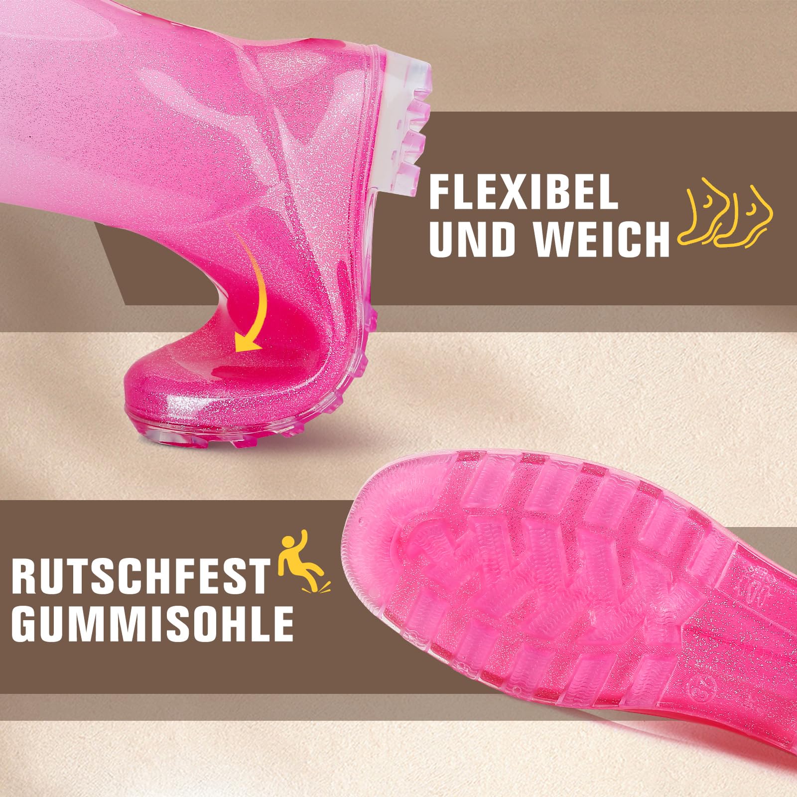 Foinledr Stivali Di Gomma Estivi Donna, Comode Leggere Stivaletti, Adulto Impermeabile Giardinaggio Scarpe