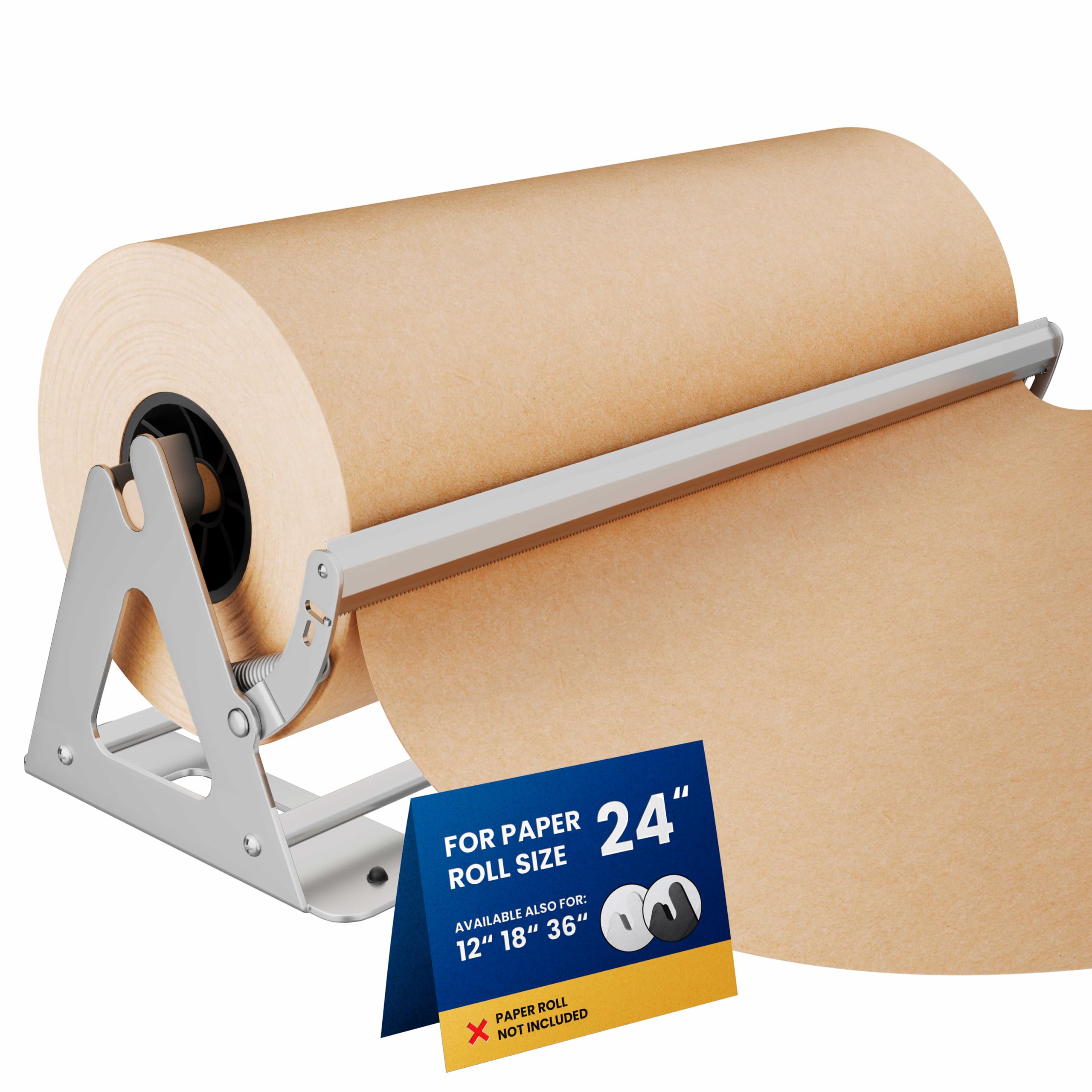 Distributeur de rouleau de papier et cutter – Distributeur de papier kraft, congélateur et boucher robuste – Antidérapant et montage mural (61 cm) (jusqu'à 304,8 m)