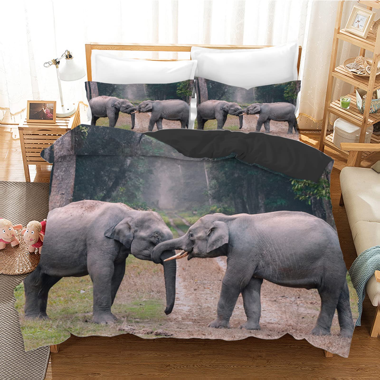 Housse de Couette 140x200 Ami Gris en microfibre pour lit enfant et ado