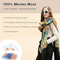 Vista 111 de DANA XU Manta de pashmina extragrande 100% de lana merina, bufanda de viaje, bufanda de cachemira para mujer, otoño e invierno, chal de gran