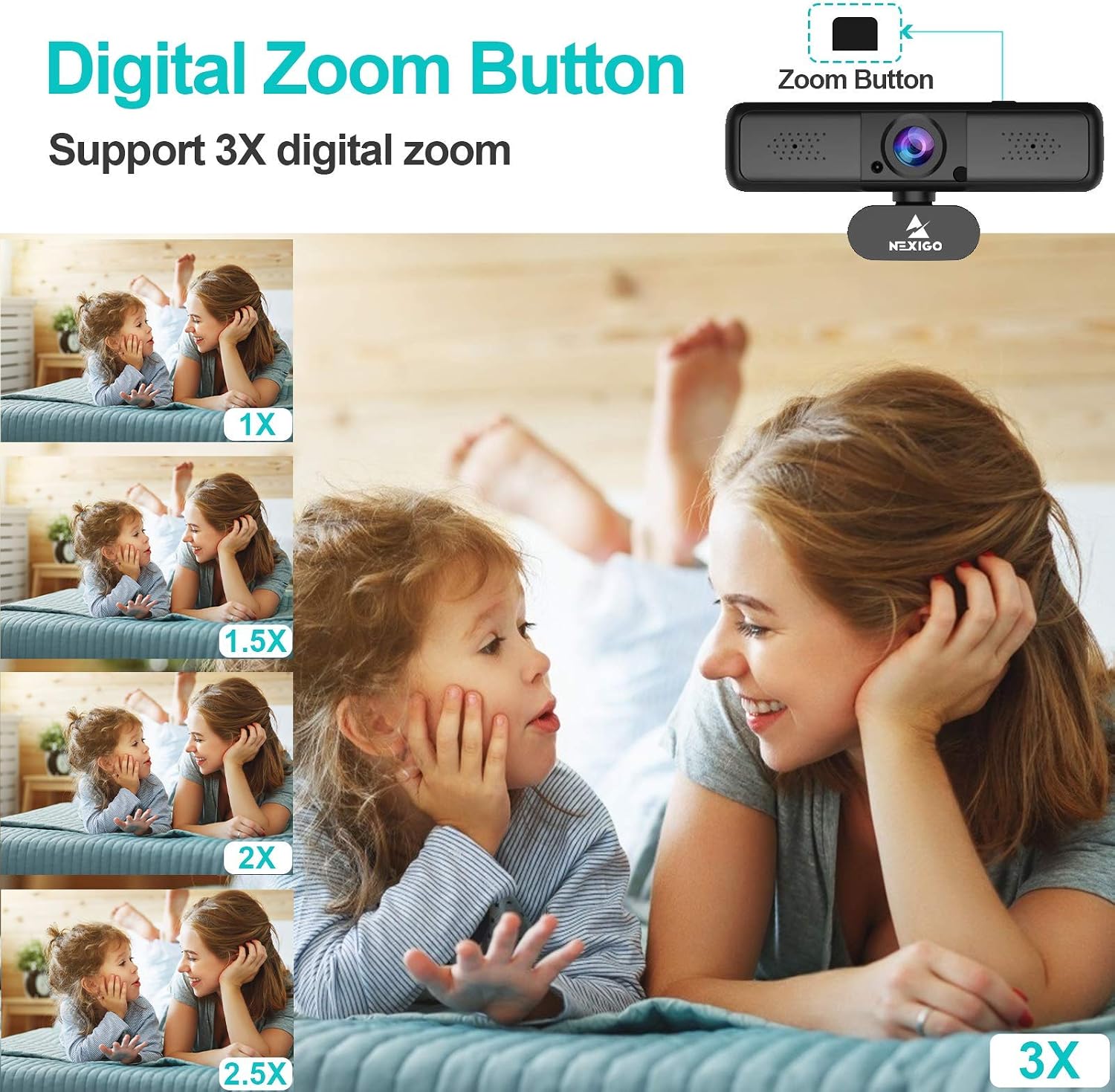 Black Friday - 80% OFF NexiGo N650 2K 4MP Zoomable Webcam with Privacy Cover & Dual Microphone, 3X Digital Zoom, 95-Degree Viewing, Quad HD Business USB Camera for Online Class, Zoom Skype Facetime OBS Teams