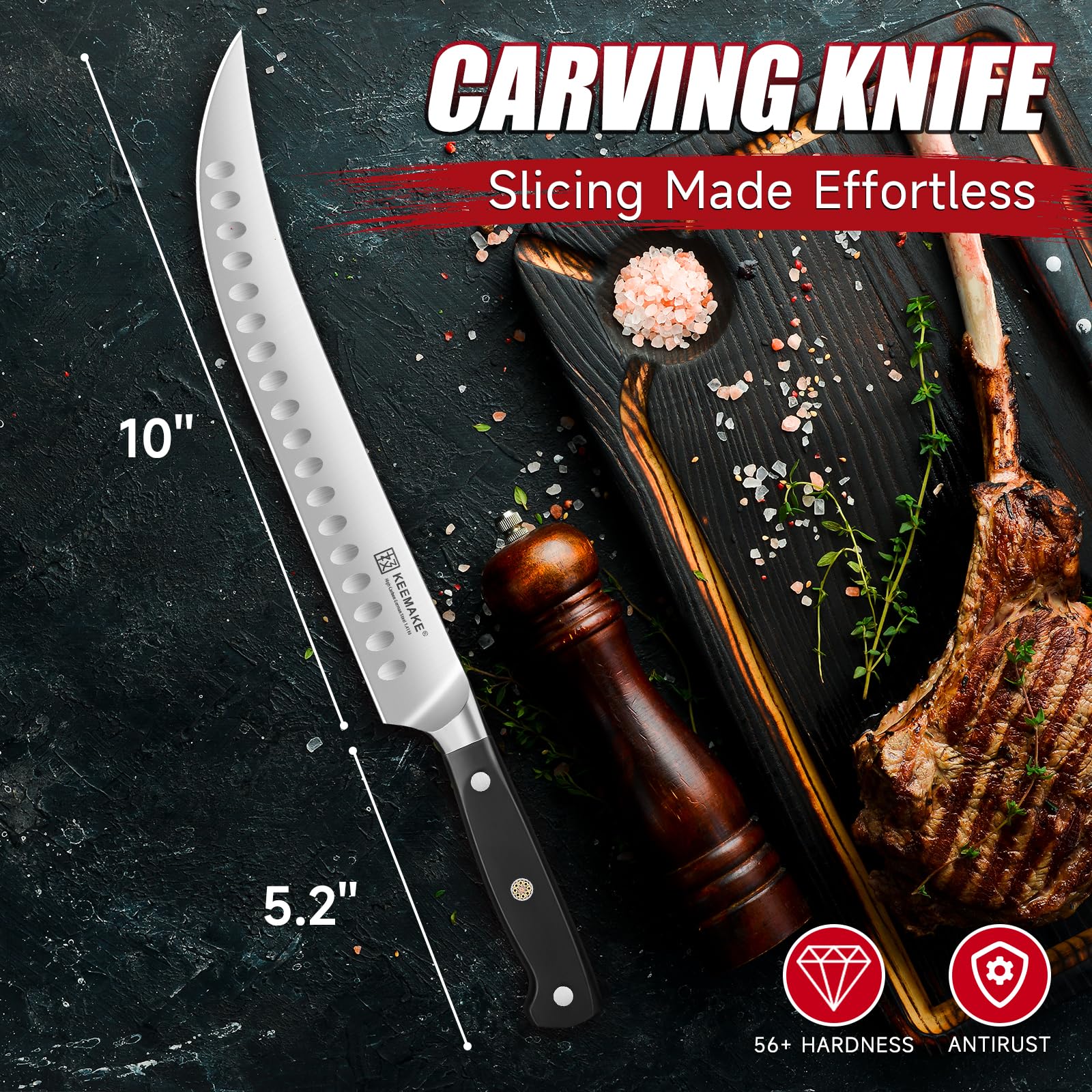 KEEMAKE 10-Inch Butcher Knife for BBQ and Brisket — Amazon image 2