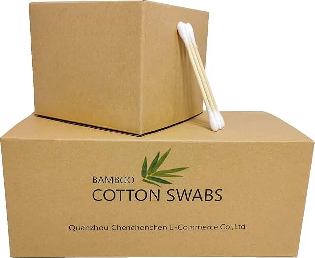 Organic Cotton Swabs Large Size 860pcs, Longer Bamboo Stick and More Cotton