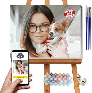 Takuno Custom Pet Paint by Numbers Kit - Turn Your Dog or Cat Photo into a Personalized Portrait DIY Acrylic Painting for Pet Lovers Unique Gift for Dog Moms Cat Dads & Memorial Tributes