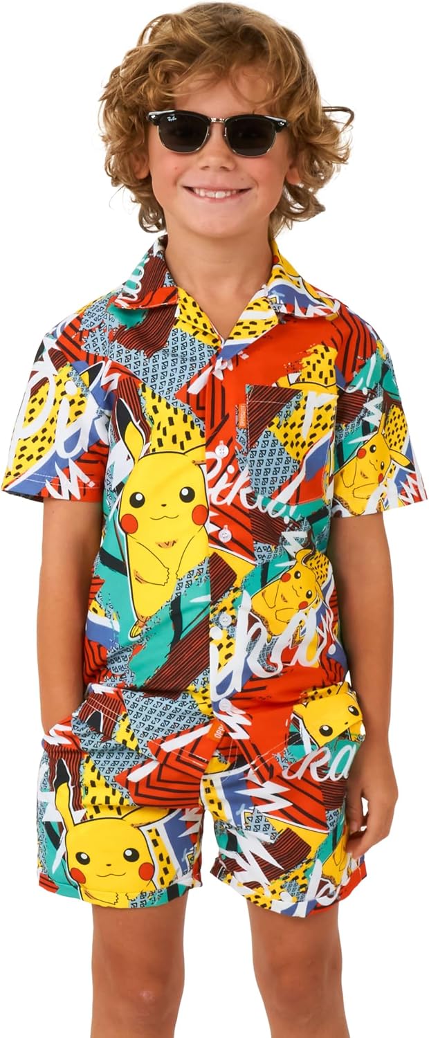 Opposuits Boys Summer Set - 2 Piece Beach Wear Set - Shorts and Shirt Set
