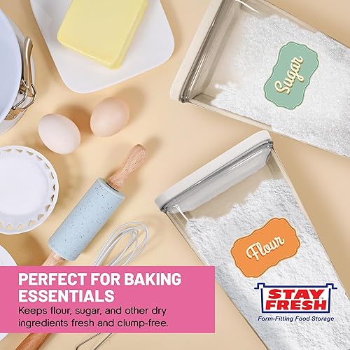 Miniatura 6 de Kitchen Discovery Recipiente de almacenamiento de plástico con tapa, recipiente hermético de almacenamiento de alimentos que conserva la frescura de