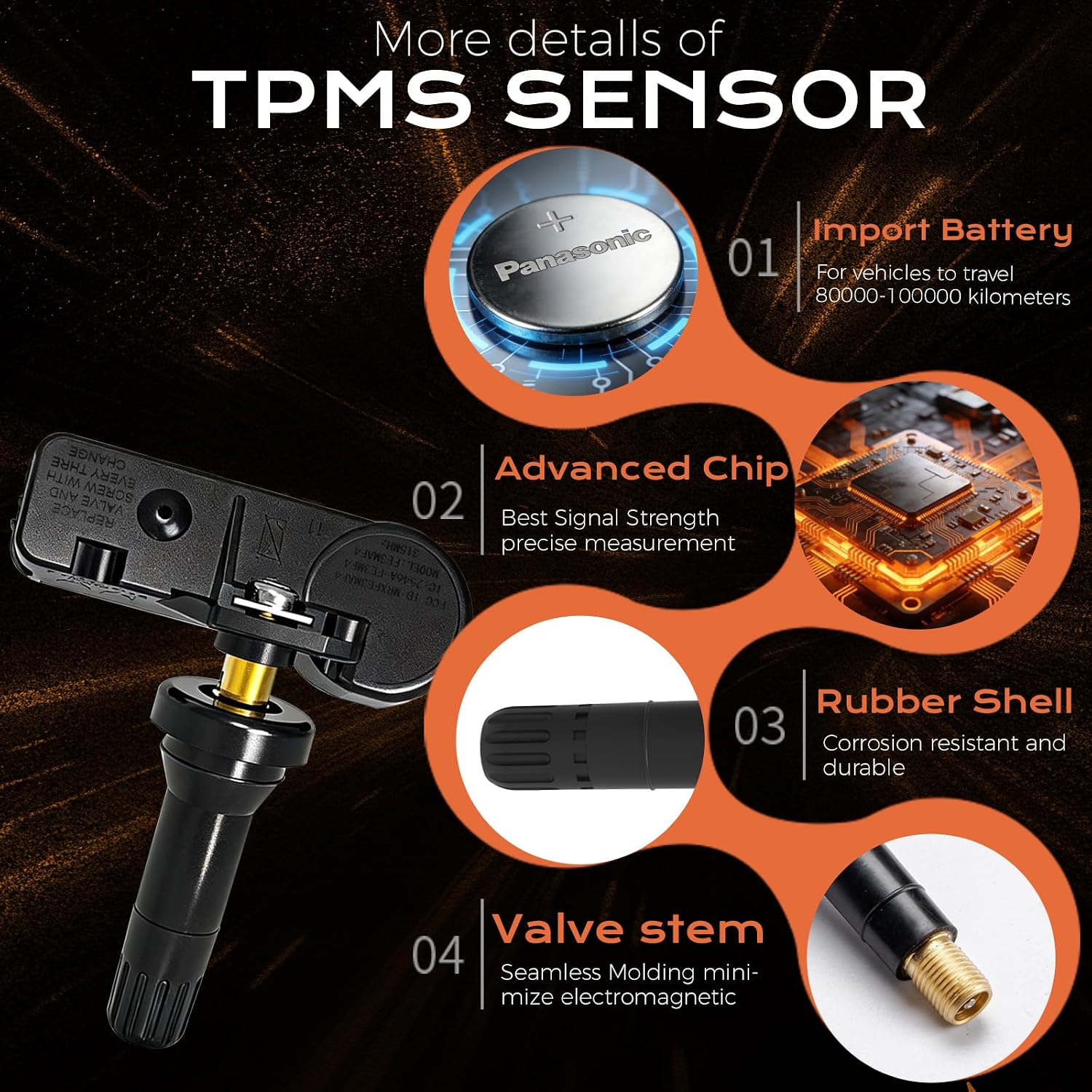 TPMS Buick(Enclave 2007-2017|Encore 2012-2022| Envision 2015-2020 |Lacrosse 2005-2019) Compatible with➥Tire Pressure Sensor GM 315MHz,Replace Part Number:13586335
