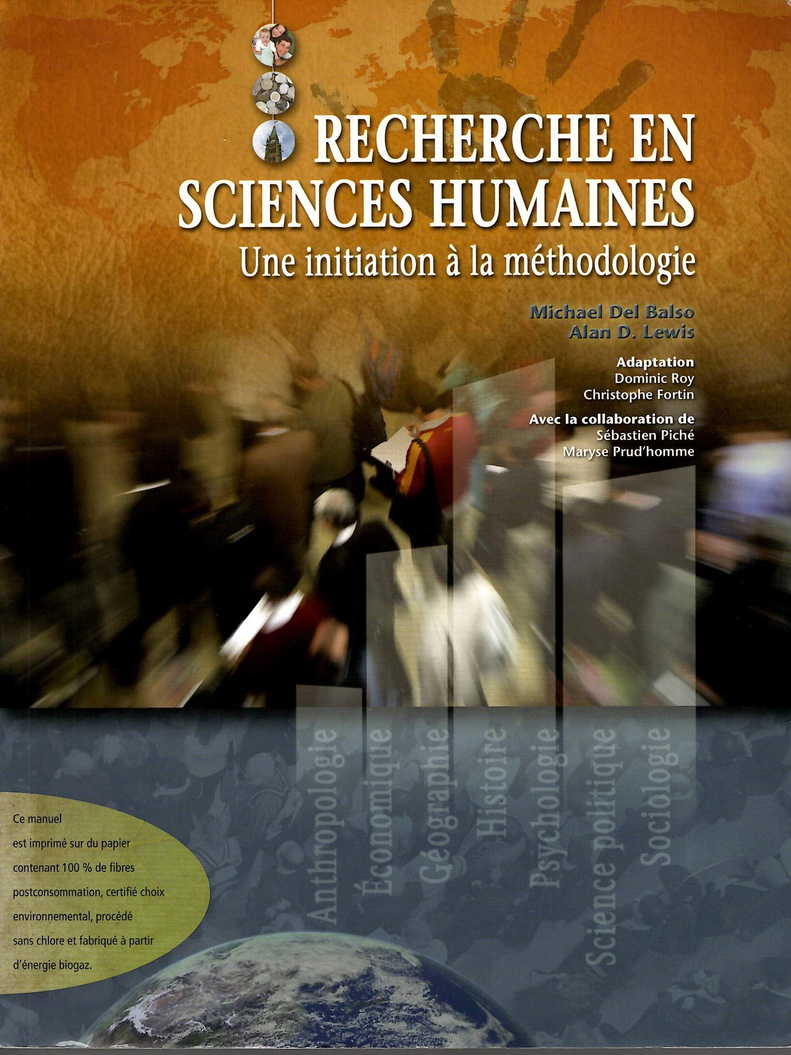 RECHERCHE EN SCIENCES HUMAINES METHODOLOGIE DEL BALSO/LEWIS
