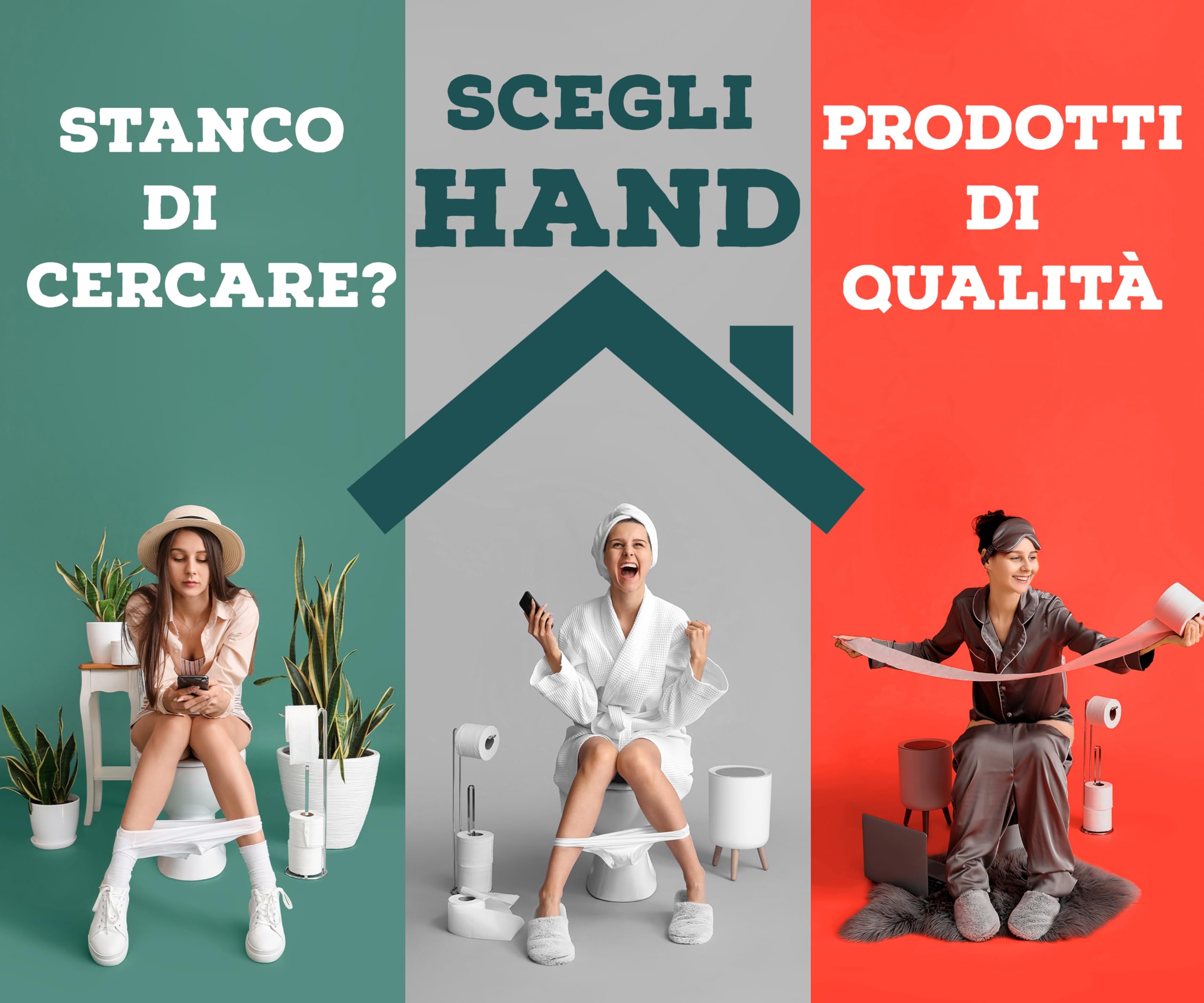 HAND - Tavoletta Water Universale in Legno con Cerniere Cromate Antiruggine - Copriwater Universale (Classica)
