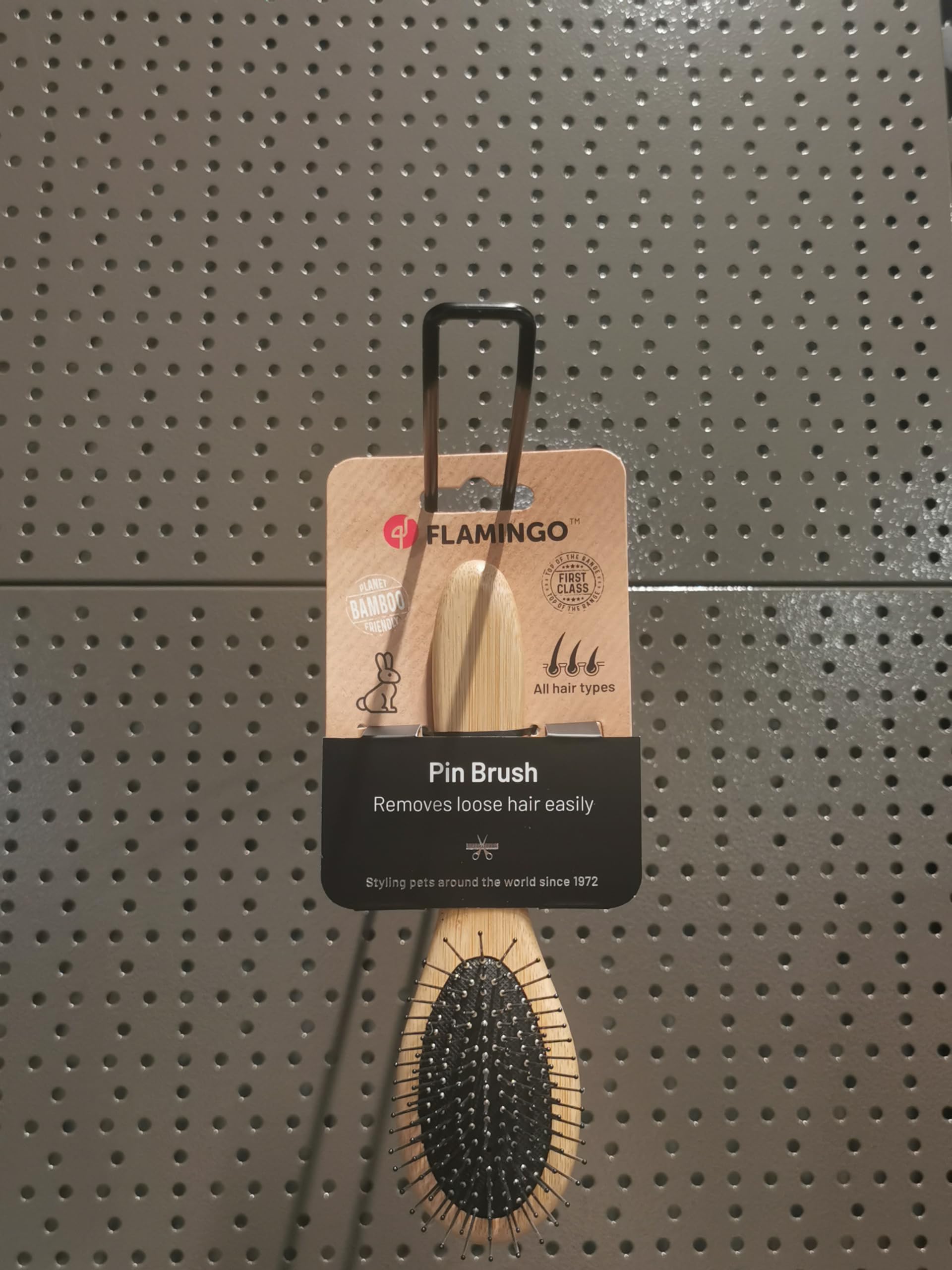 flamingo Brosse Rongeur Babu B - Brosse petits animaux - Matériau Bambou - pour une pelage doux et brilliant - brosse à picots