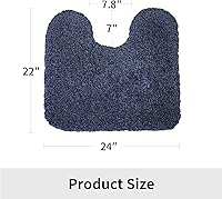 Vista 80 de Alfombra de inodoro blanca 22x24, antideslizante, esponjosa, alfombra de piso para baño en forma de U, lavable, alfombra de contorno para inodoro