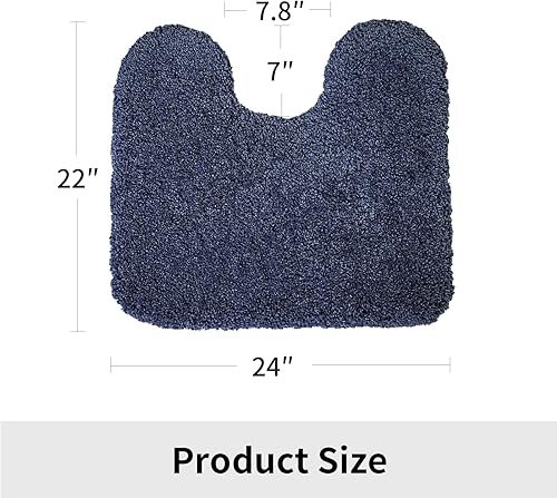 Miniatura 80 de Alfombra de inodoro blanca 22x24, antideslizante, esponjosa, alfombra de piso para baño en forma de U, lavable, alfombra de contorno para inodoro