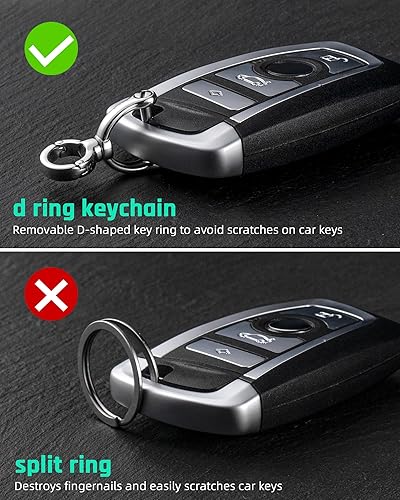 Miniatura 5 de TISUR Anillos en D giratorios con grillete de tornillo, herradura en forma de U, llavero DIY con eslabones rotados de cuero, bolso para