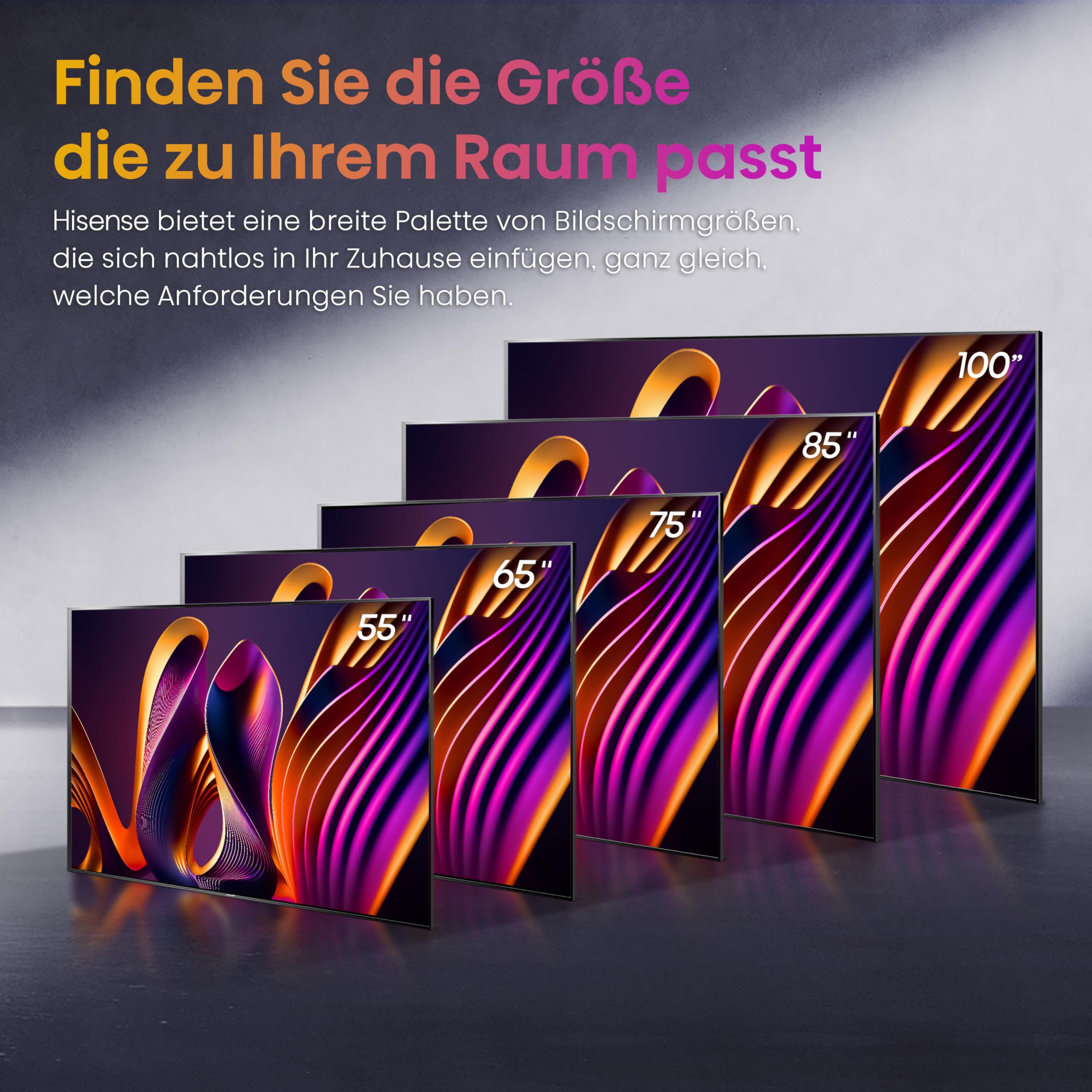 Hisense 65E7NQ Pro 164 cm (65 Zoll) Fernseher, 4K UHD, QLED, Smart TV, Total HDR, Dolby Vision IQ Atmos, 144Hz (VRR), HDMI 2.1, Game Mode PRO, Triple Tuner, Alexa Built-In, Dunkelgrau, [2024]