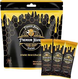 Premium Natural Pure Honey with Jelly Bee Pollen (Pack of 18)