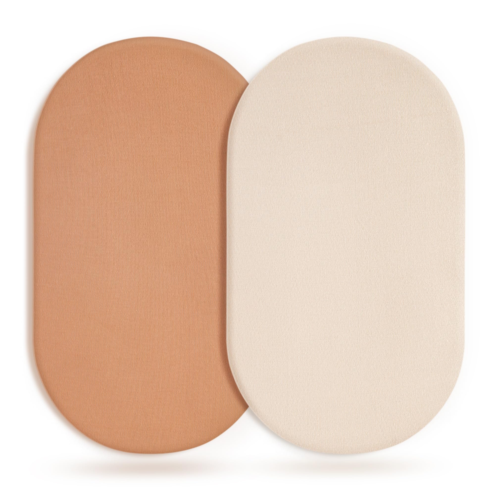 GRSSDER 2-Pack Stretchy Jersey Knit Fitted Bassinet Sheets - Universal Snug Fit for Oval, Rectangle, Round &amp; Hourglass Bassinet Mattresses, Soft Breathable Cradle Sheets
