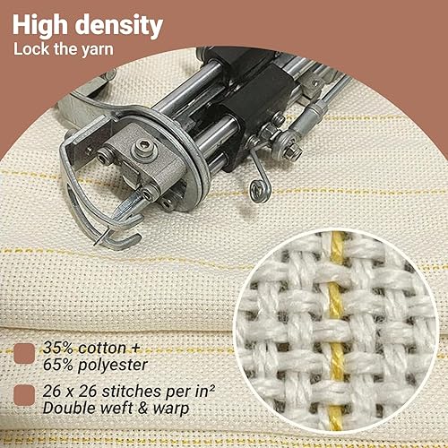 Miniatura 12 de Paño de acolchado primario grande de 45 x 45 pulgadas con rejilla blanca para pistola de acolchonamiento, tela de respaldo de alfombra primaria