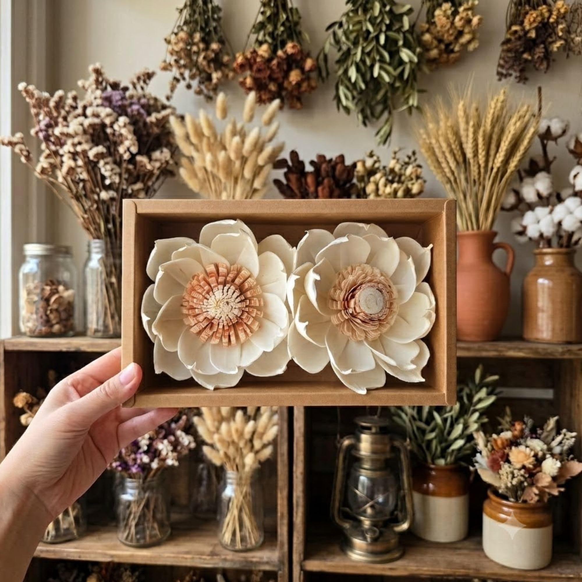 Sola - Diffusore in legno di girasole, 15,2 cm, 2 pezzi, stelo regolabile