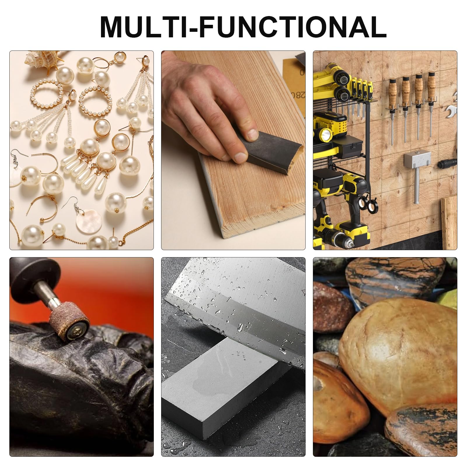 Mini Bandschleifer, Elektrischer Schleifer 7-Stufig Verstellbarer Polierer, Bandschleifer Wird mit 10pcs Schleifbänder Geliefert, Mini-Tischpolierer für Schleifen von Metall, Holz, 250W