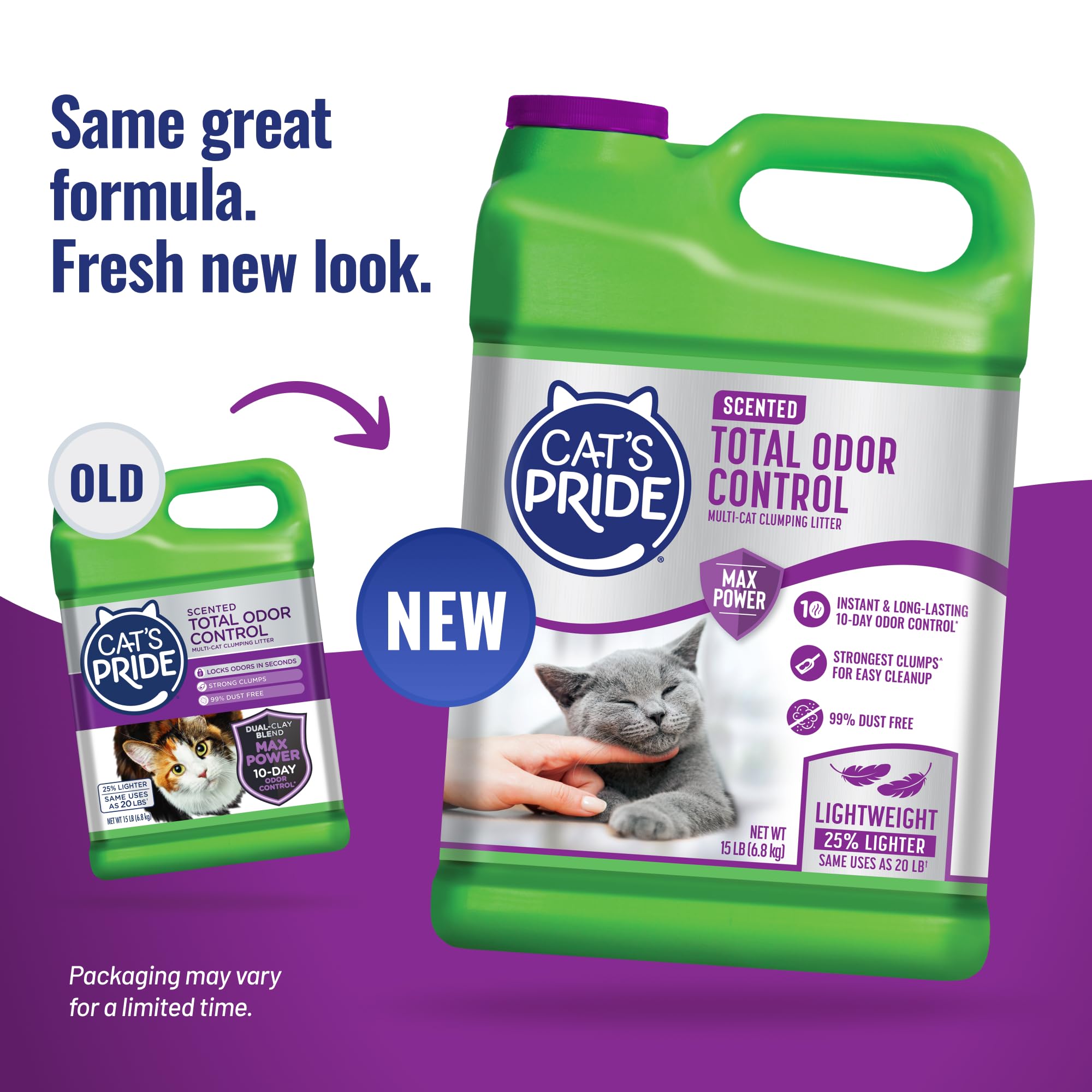Cat's Pride Total Odor Control - Jarra de Arena perfumada para Gatos, 15 Libras