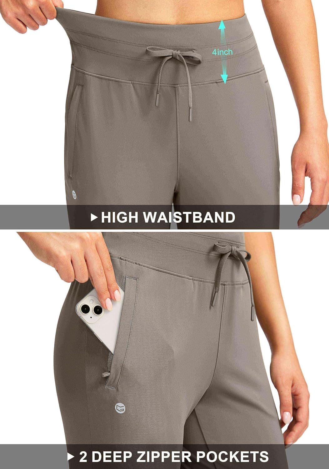 G GRADUAL Women's Joggers Pants with Zipper Pockets High Waisted Sweatpants Athletic Tapered Pants for Women Lounge Workout - Image 5