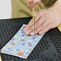 Vista 2 de KAKURI Herramienta de punzón para coser, raspar madera, cuero, punzón, encuadernación de libros, punzón afilado de acero inoxidable japonés de 7