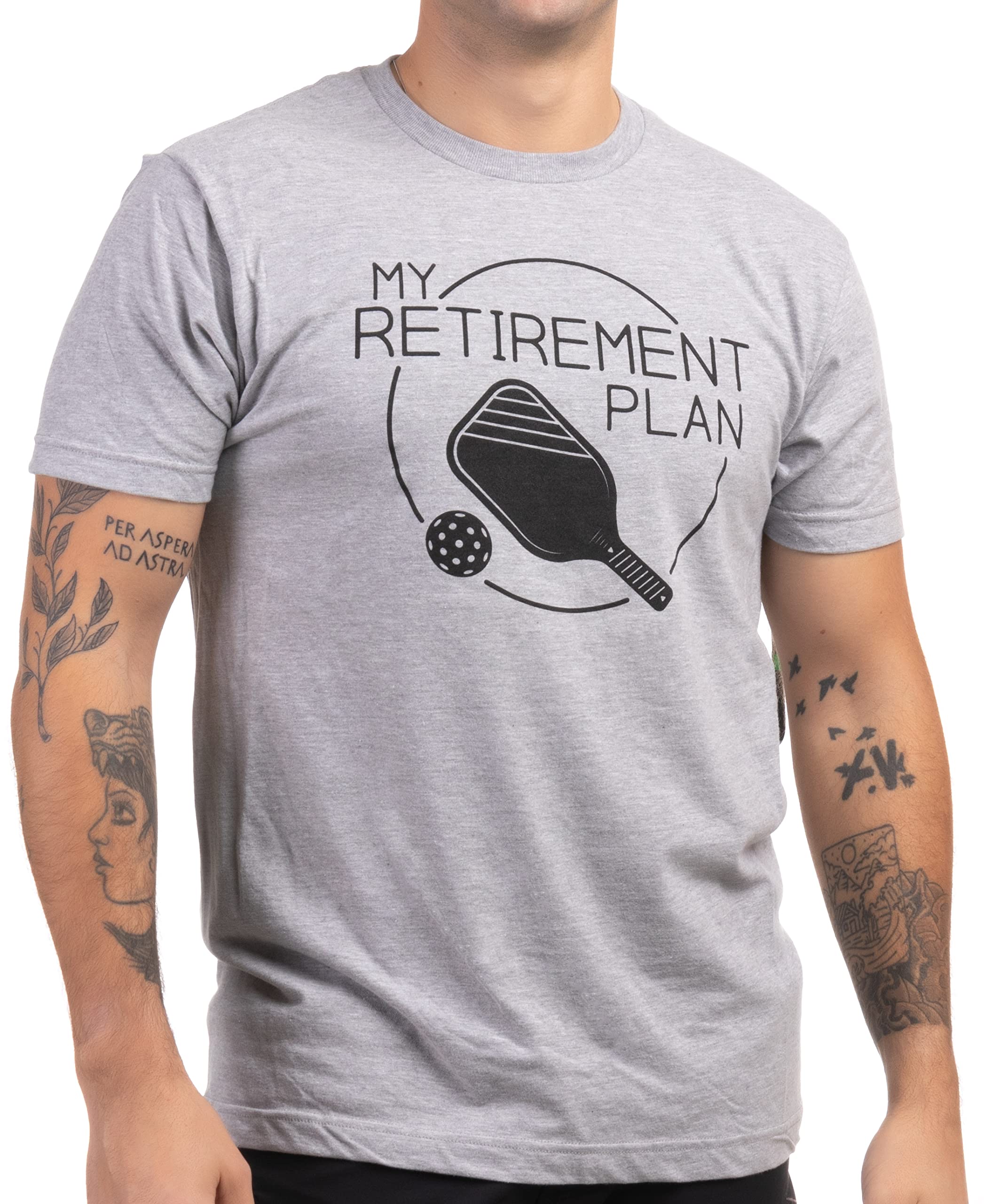 Ann Arbor T-shirt Co.My Retirement Plan: Pickleball | Funny Pickle Ball Player Retiree Paddle Joke T-Shirt for Men Women
