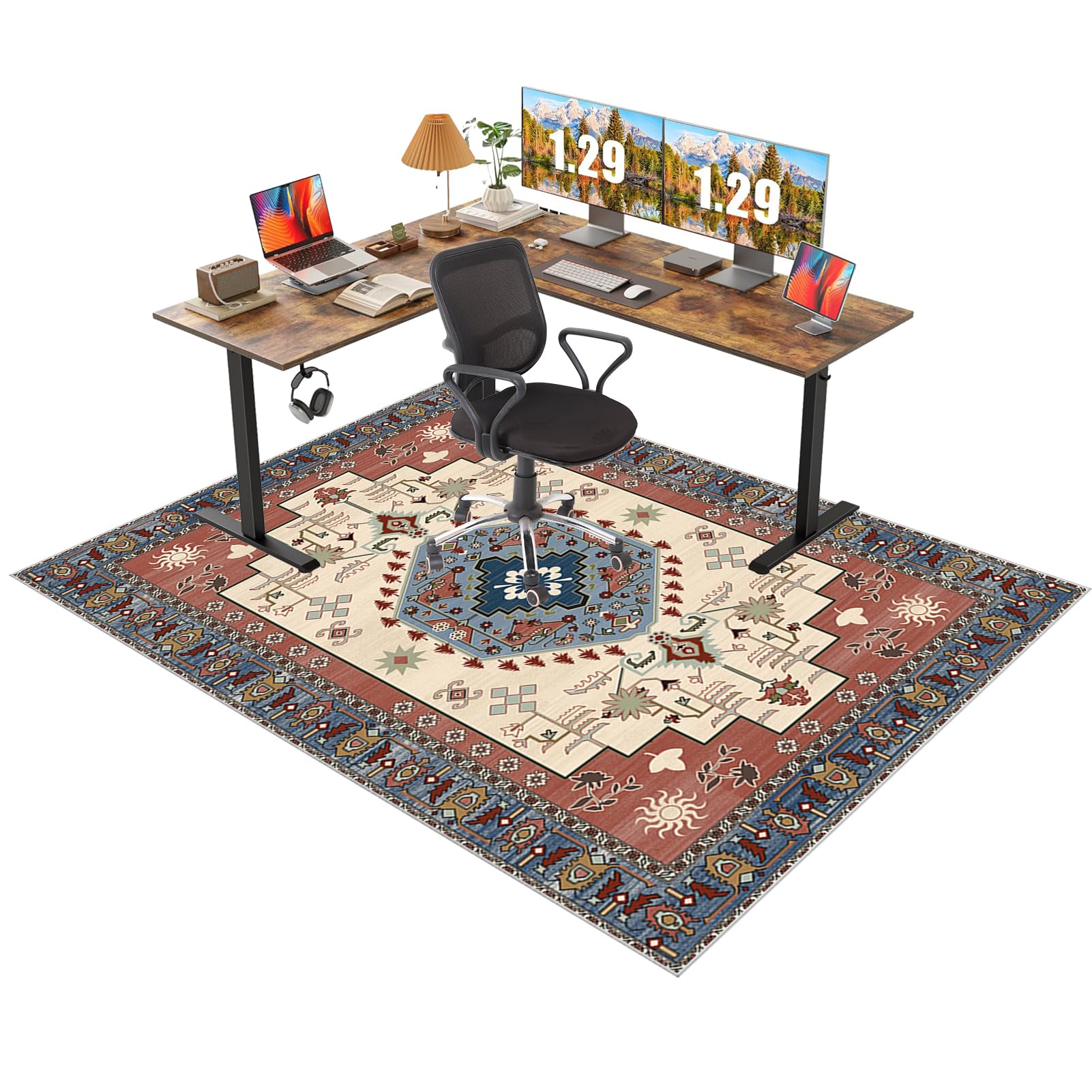 Office Chair Mat for Carpet Floor 170 x 210 cm Carpet Protector Chair Mat for Home and Office, Non Slip Desk Chair Mat, Gaming Rug, Hard Floor Protector Mat for Rolling Chair, Anti-Scratch Anti-Slip