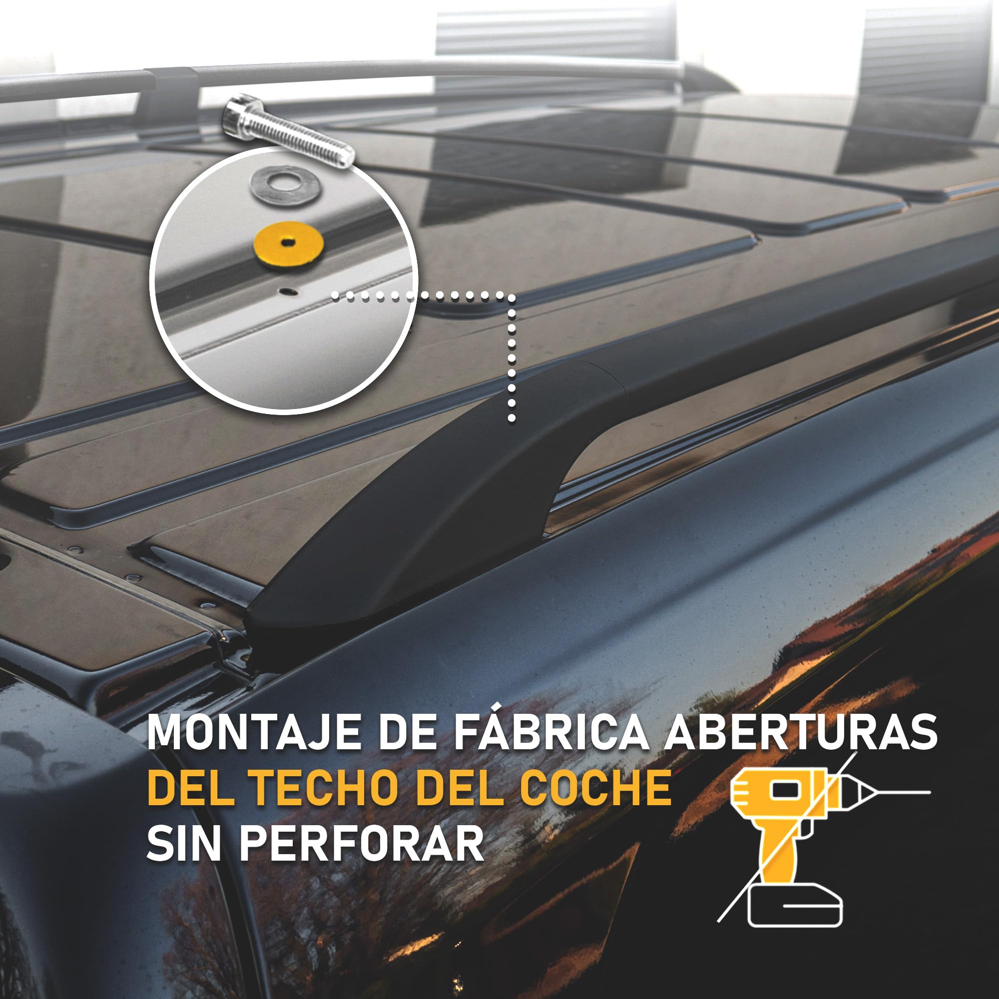 CHROMEMASTER | Compatible con Mercedes Vito/Viano W639 Long 2003-2014 | Barras Portaequipajes, Rieles de Techo; Se Utilizan Para el Montaje de Portaequipajes de Techo, Cajas de Techo o Portabicicletas