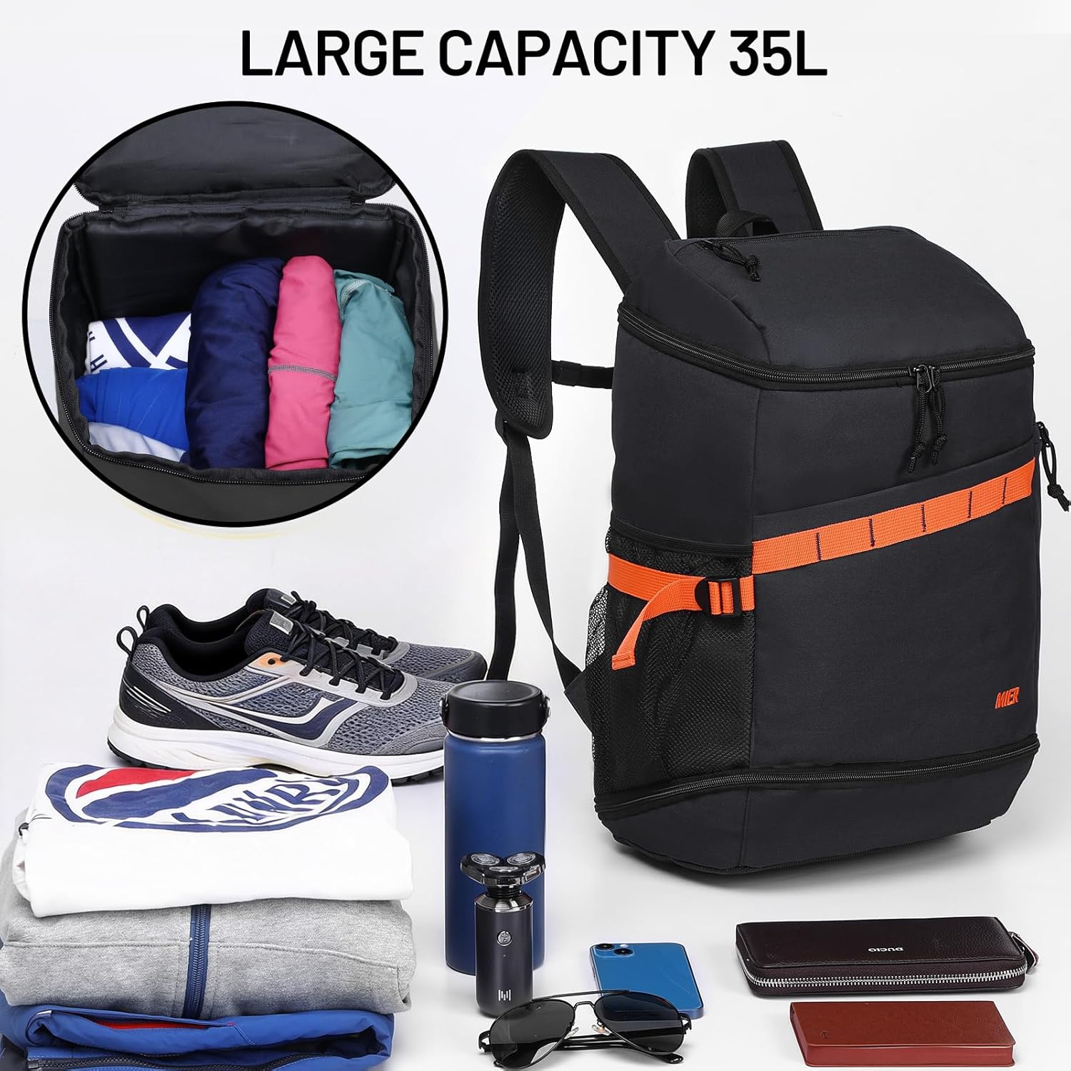 MIER Basketball Backpack with Shoes Compartment Ball Holder Large Sports Equipment Back Pack for Men Women Gym Travel 35L - Image 4