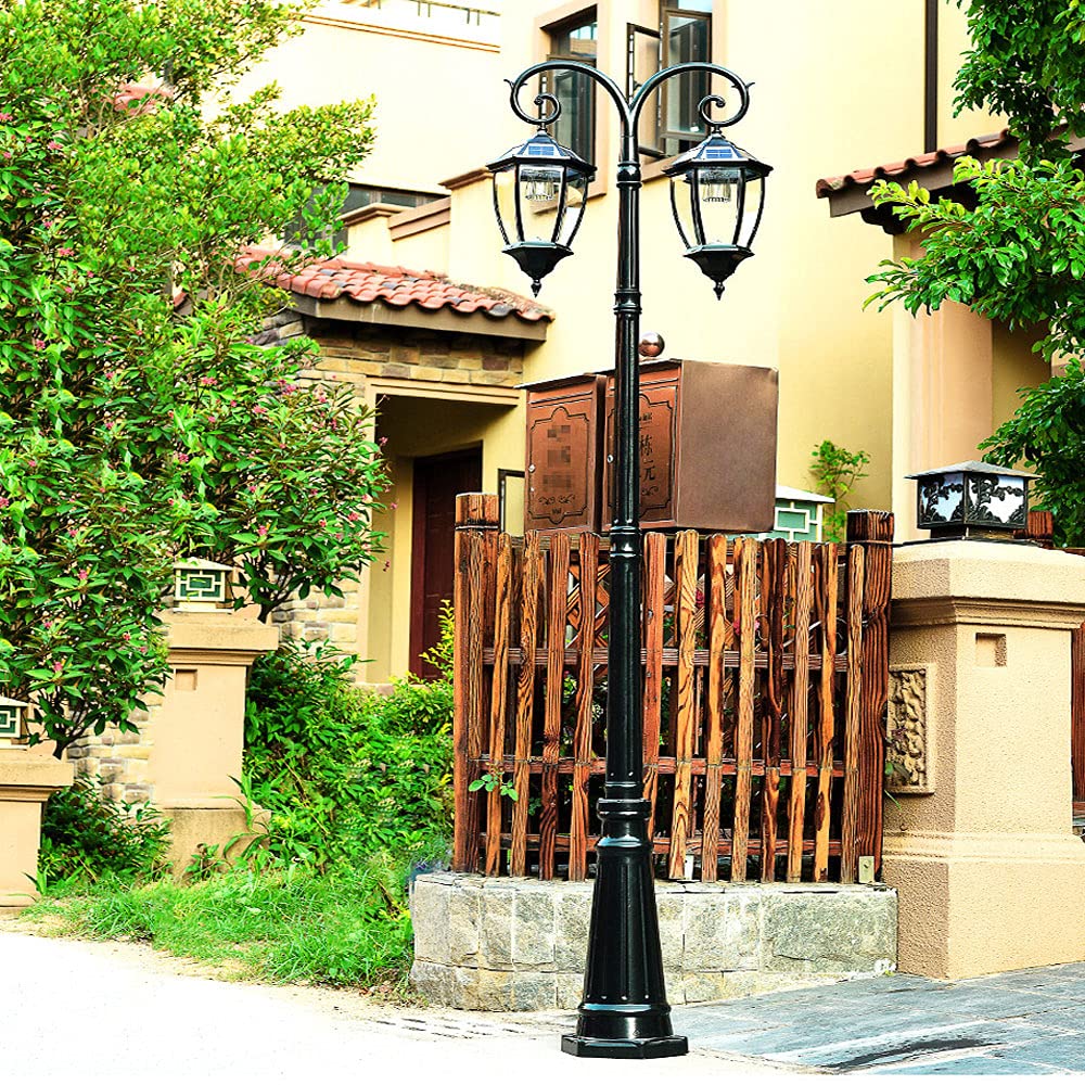 Outdoor Lamp Post Light,Solar Street Lights Outdoor Lamp Post Light, Waterproof High Pole Light European Victorian Aisle Villa Landscape Lig(Black-Height 350cm) (Black Height 350cm)