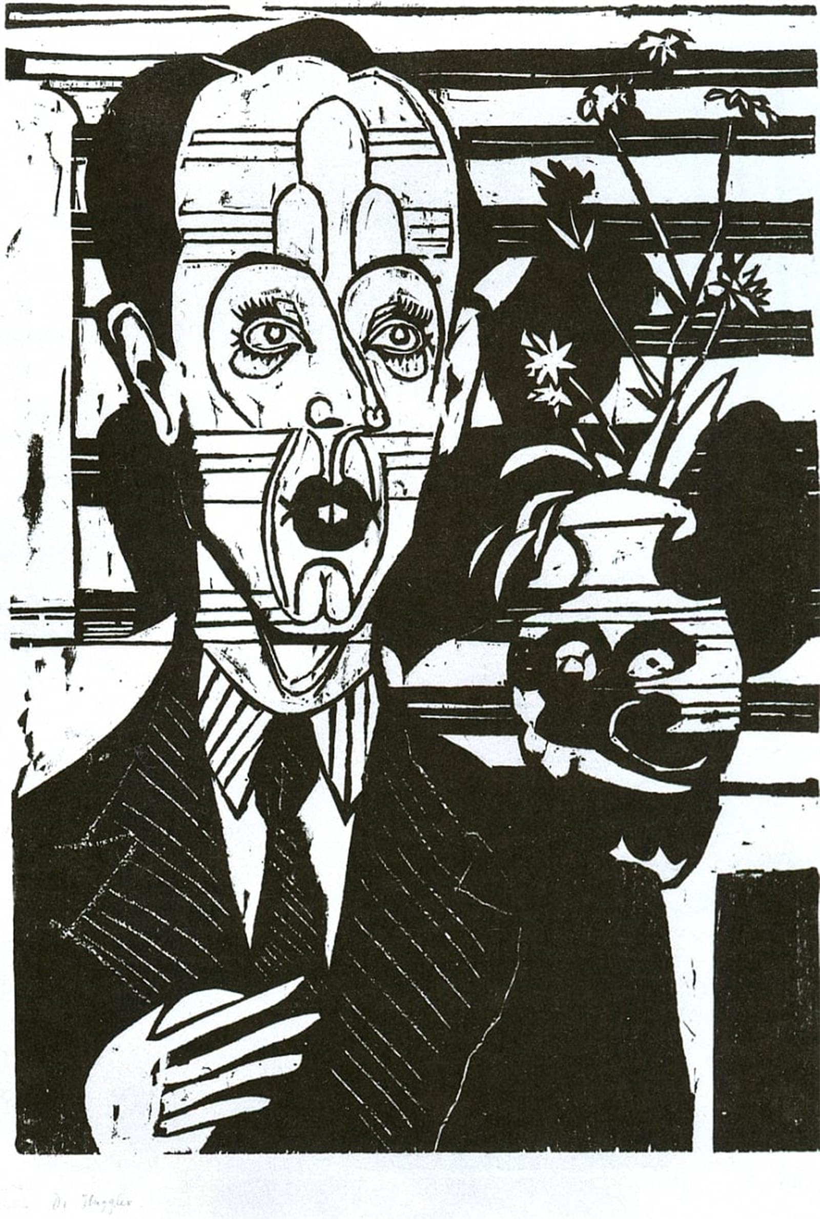 ARTXLXXBN Famous Painting Art Wall Decor Abstract Art Picture Portrait of dr huggler by Ernst Ludwig Kirchner Animal Pictures for Home Decor 60x90cm