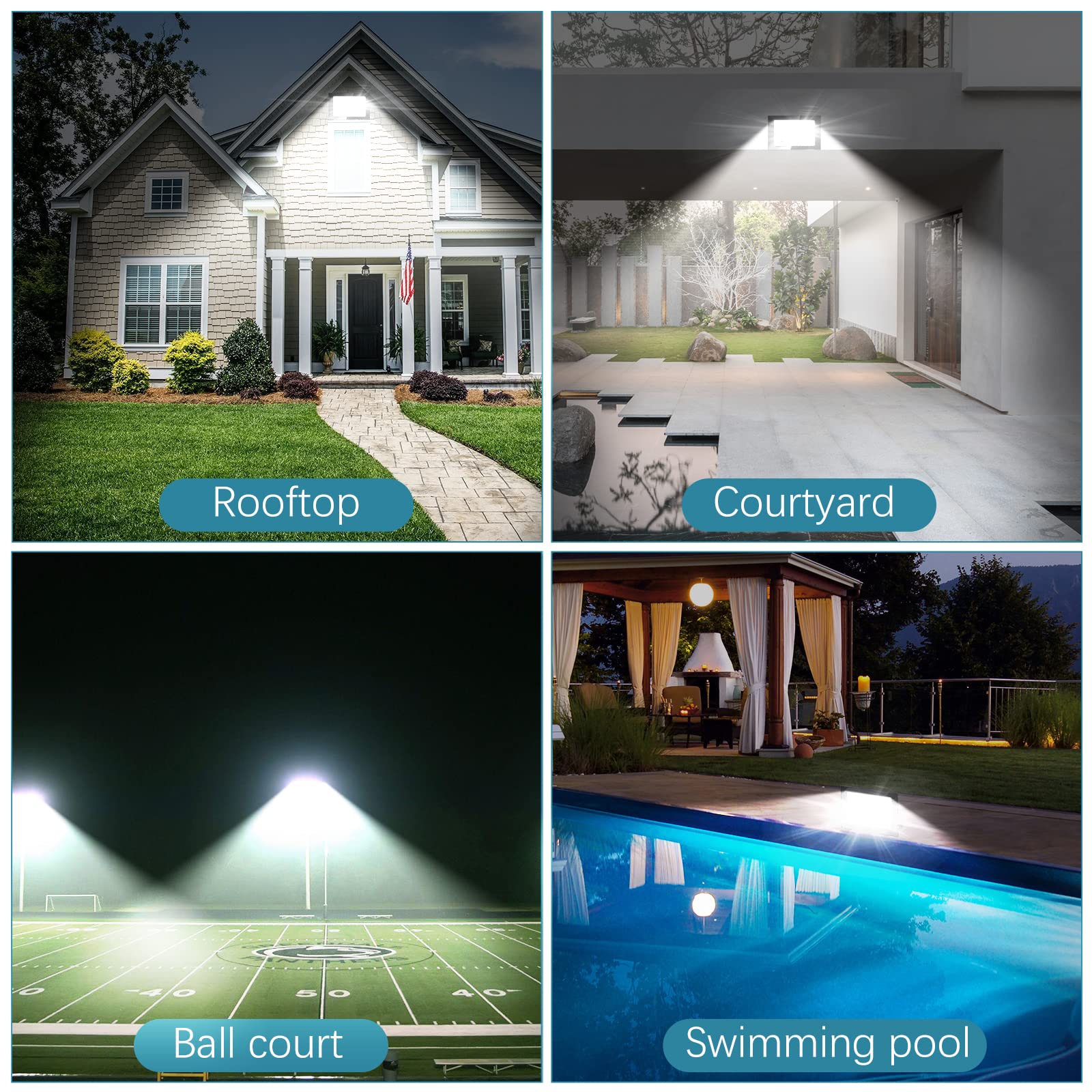 Faretto LED 50W Per Esterni - Illuminazione Potente Da 5000LM Bianco Freddo 7000K - Impermeabile IP67 Per Giardino, Cortile, Garage E Terrazza - Foto 3