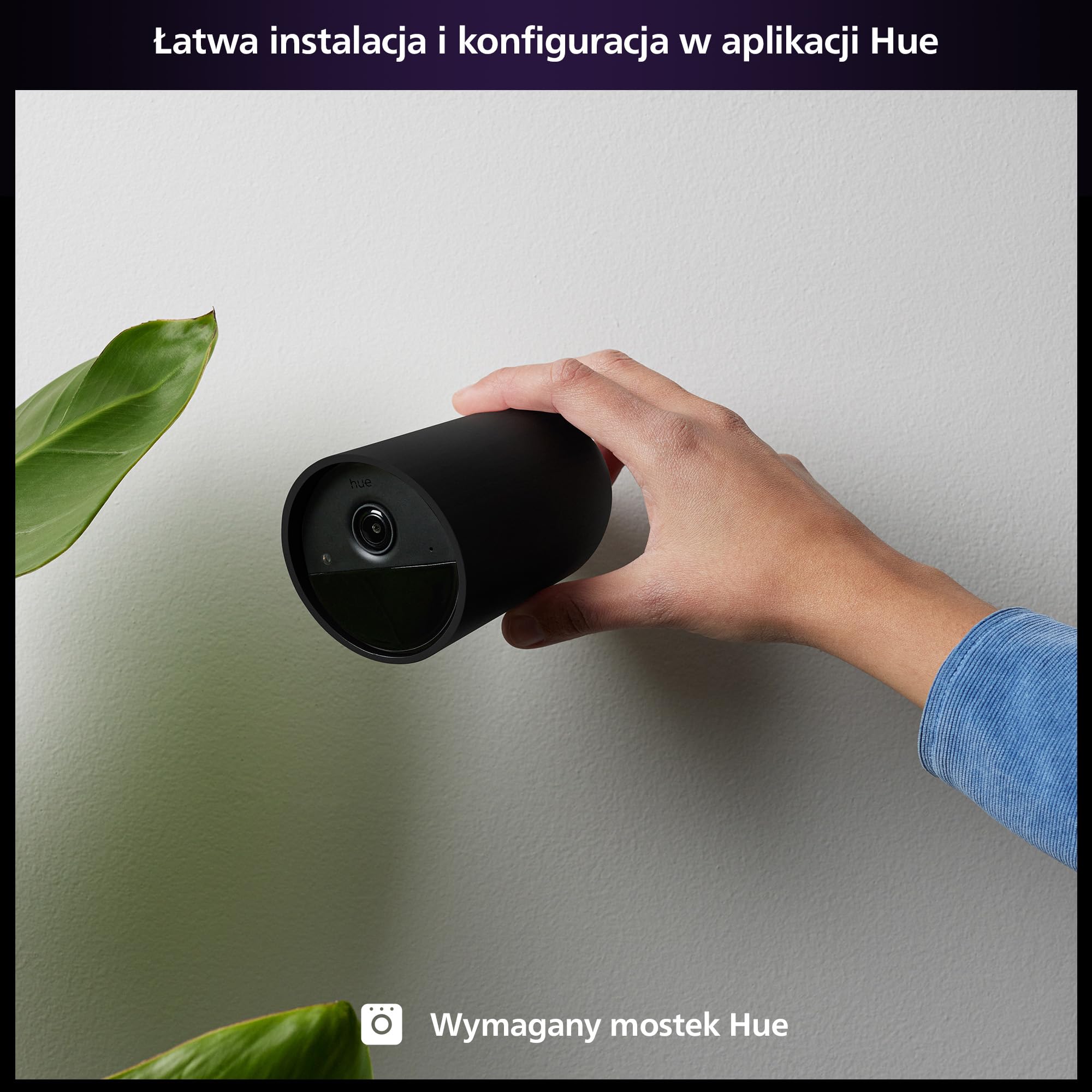 Philips Hue Kamera Raven zasilana baterią akumulatorową czarna