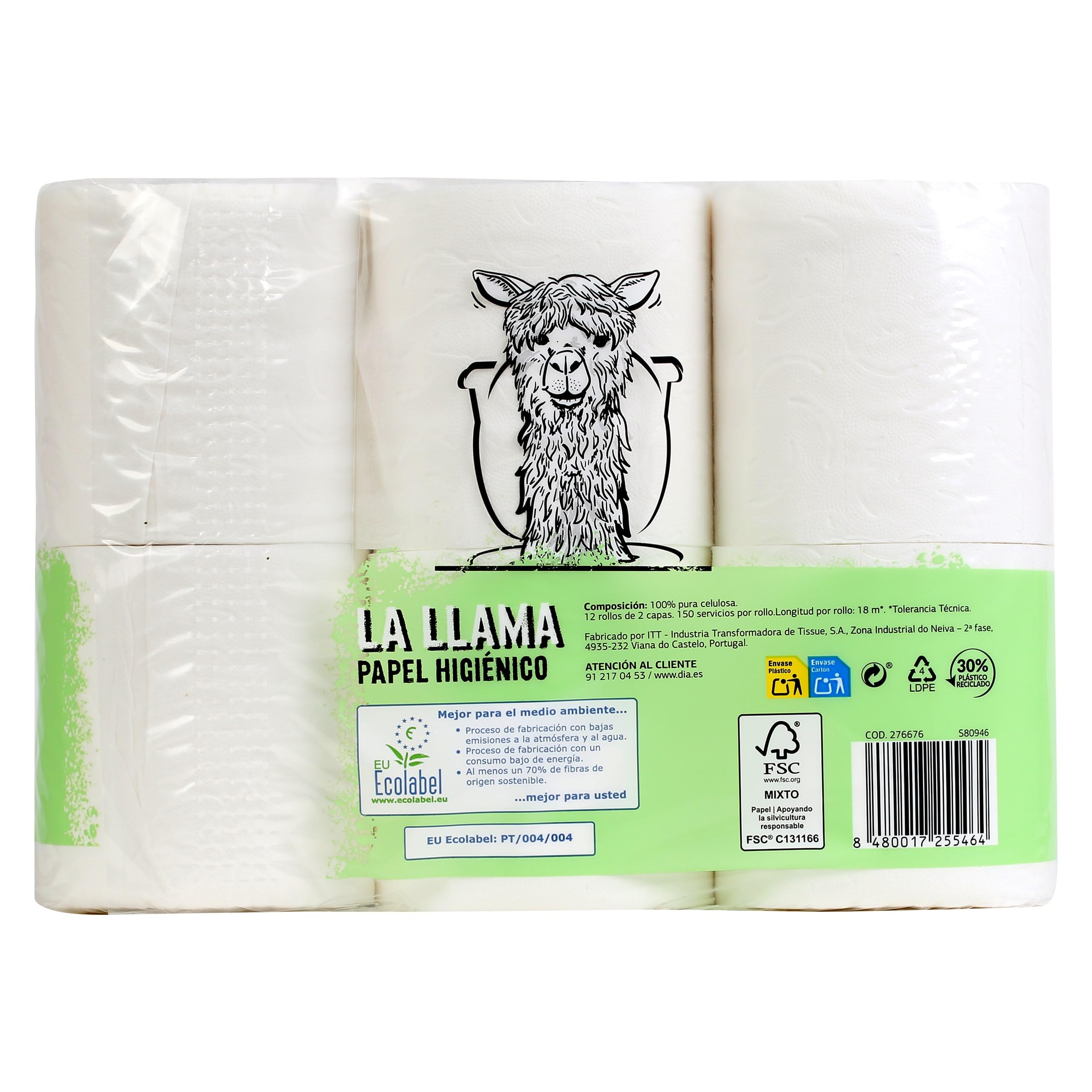 DIA LA LLAMA papel higiénico paquete 12 uds