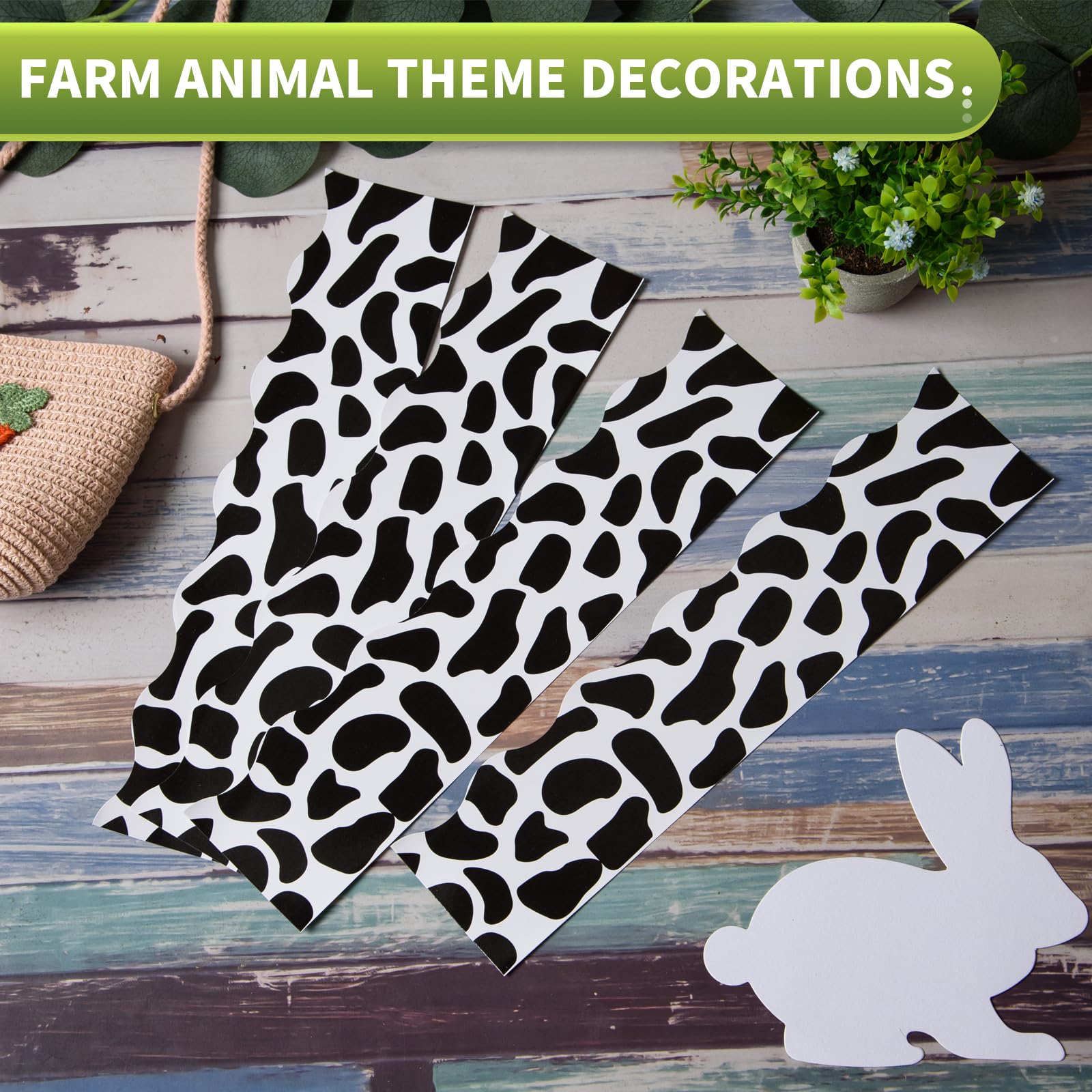 Snapklik.com : 72 Feet Cow Print Bulletin Board Border Black And White Cow  Print Scalloped Borders Trim Cow Die-Cut Bulletin Board Stripes Animal  Theme Classroom Decorations For Back To School Wall Classroom, image size:1600x1600