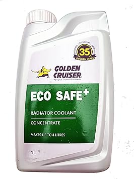 Golden Cruiser Eco Safe+ radiator coolant for cars and bikes , GREEN (2 liter pack)