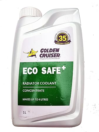 Golden Cruiser Eco Safe+ radiator coolant for cars and bikes , GREEN (2 liter pack)