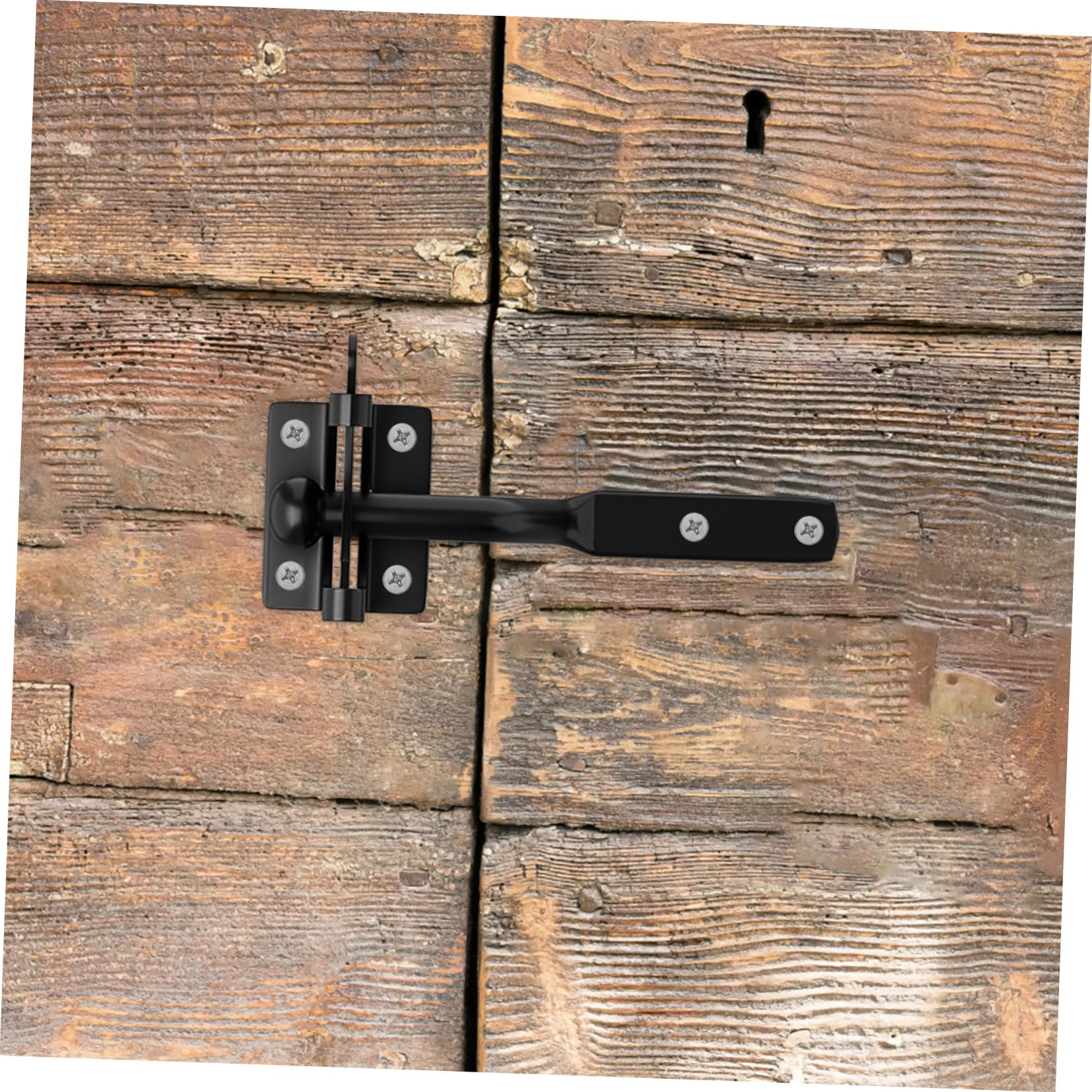 iplusmile Loquet de Portail et Stabilité Renforcée Mécanisme de Verrouillage Fiable en Fer Noir pour Portillon Bois pour Clôtures Extérieures et Fermes