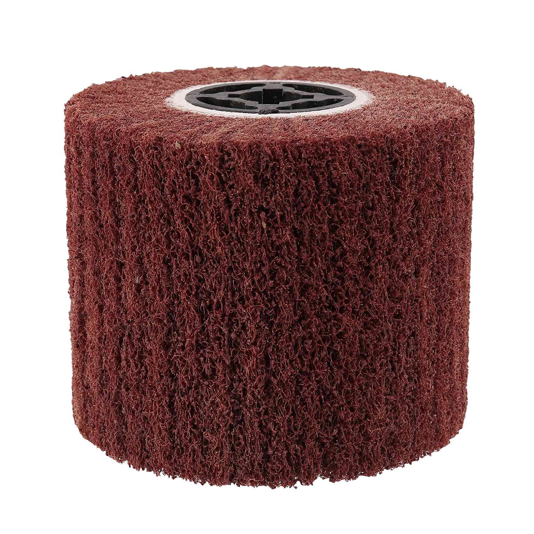 120 x 100 x 19 mm P80 non tissé nylon rabat pinceau satin dessin polissage ébavurage tambour roue pour acier inoxydable