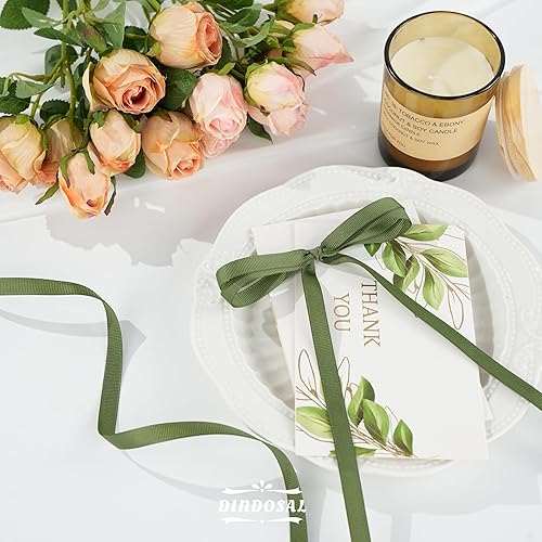 Miniatura 6 de Cinta de grogrén de musgo de 38 pulgadas a granel de 100 yardas, rollo de cinta fina verde oscuro para manualidades, cinta de tela sólida para