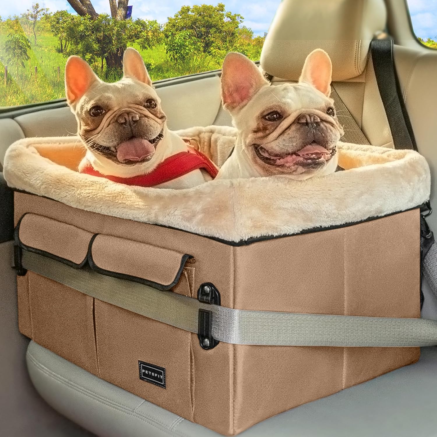Petsfit Medium Dog Car Seat for 2 Small Dogs – Washable, Upgraded Petsfit Medium Dog Car Seat for 2 Small Dogs – Washable, Upgraded