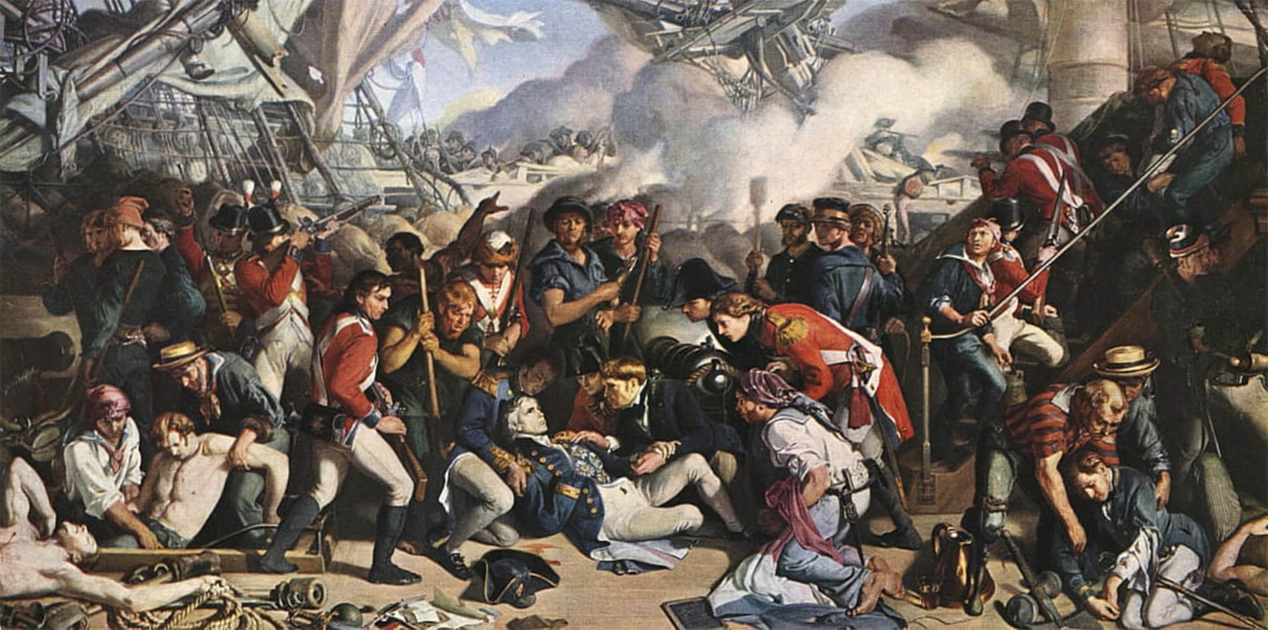 SERENDIPITP Vintage Wall Art Canvas Nordic Poster Canvas Print Picture the Death of Nelson by Daniel Maclise Wall Art Poster for Home Decor 60x90cm
