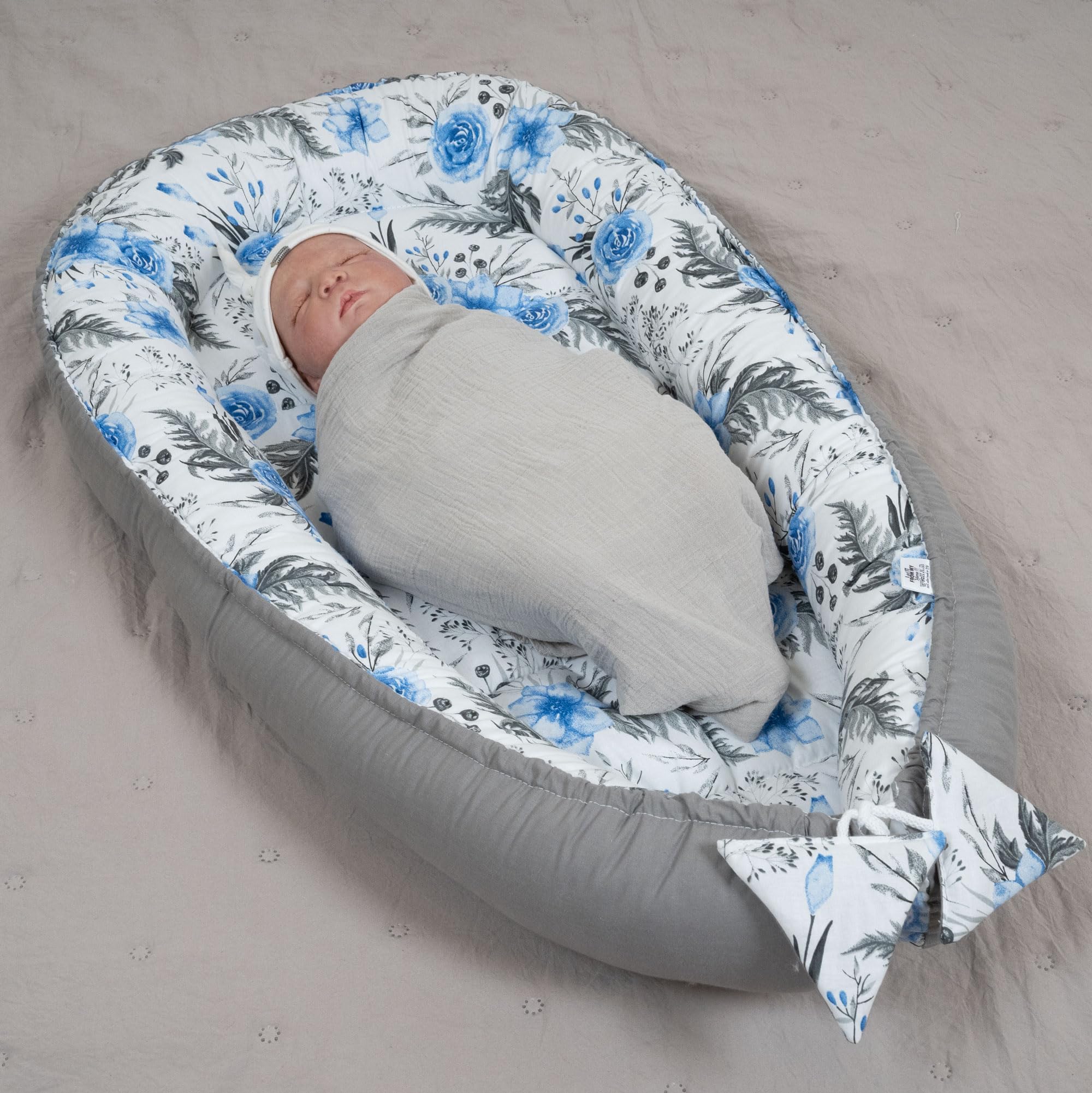 PaLulli 5 Piezas Baby - Set de Equipamiento para bebés (95 x 55 cm, colchón para bebé extraíble, Manta para acurrucarse, cojín para el Cuello, 100% algodón, hipoalergénico