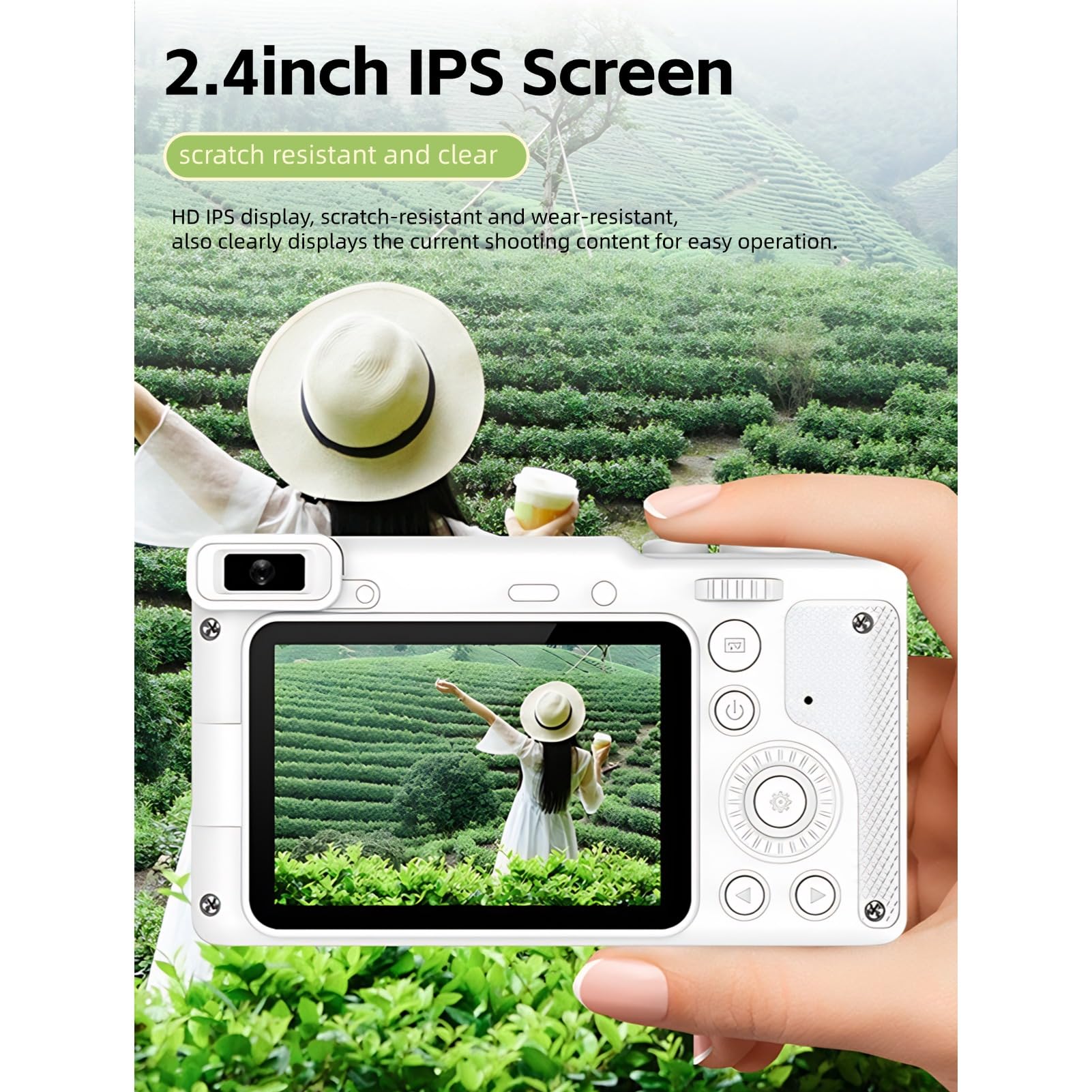 Cámara Digital para Niños con Trípode, 12 MP, 1080P, Doble Lente Frontal y Trasera, Pantalla IPS, HD