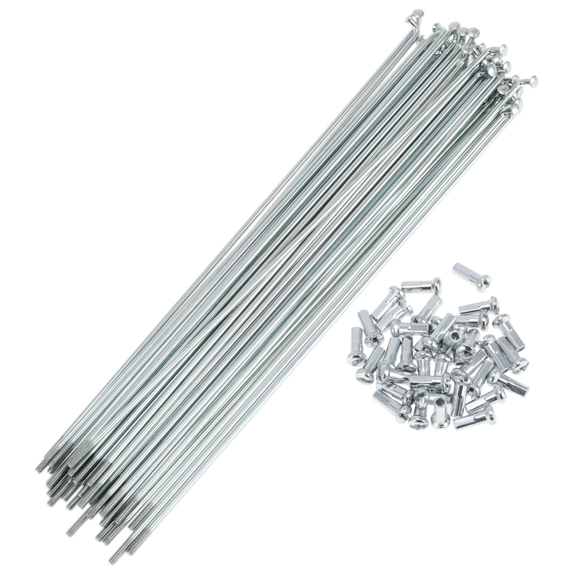 A ABSOPRO 36 Set 13G Bicycle Spokes 205mm Bike Wheel Spokes Galvanized Carbon Steel Silver Tone