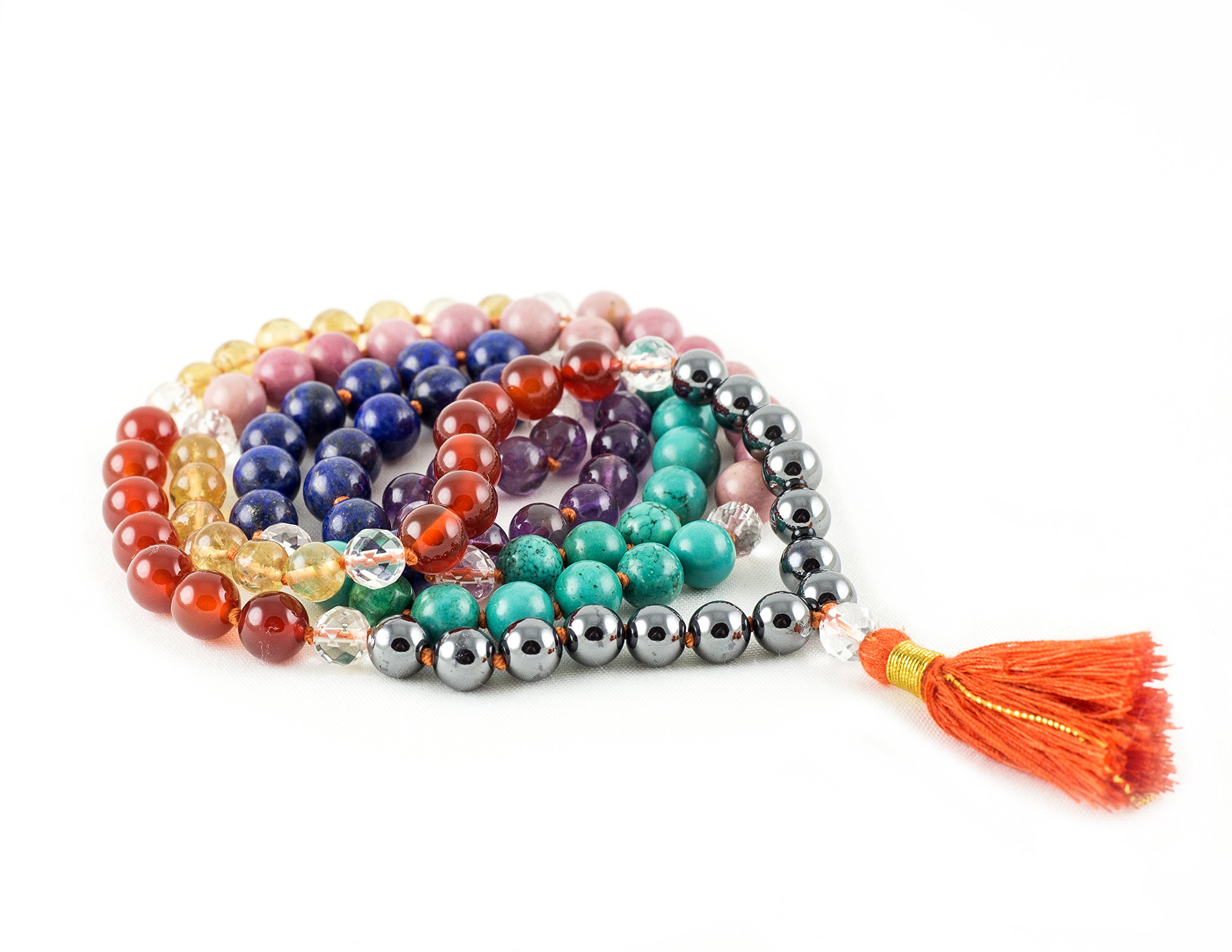 Rudrapuja Stone 7 Chakra Mala (8 mm, Multicolour)