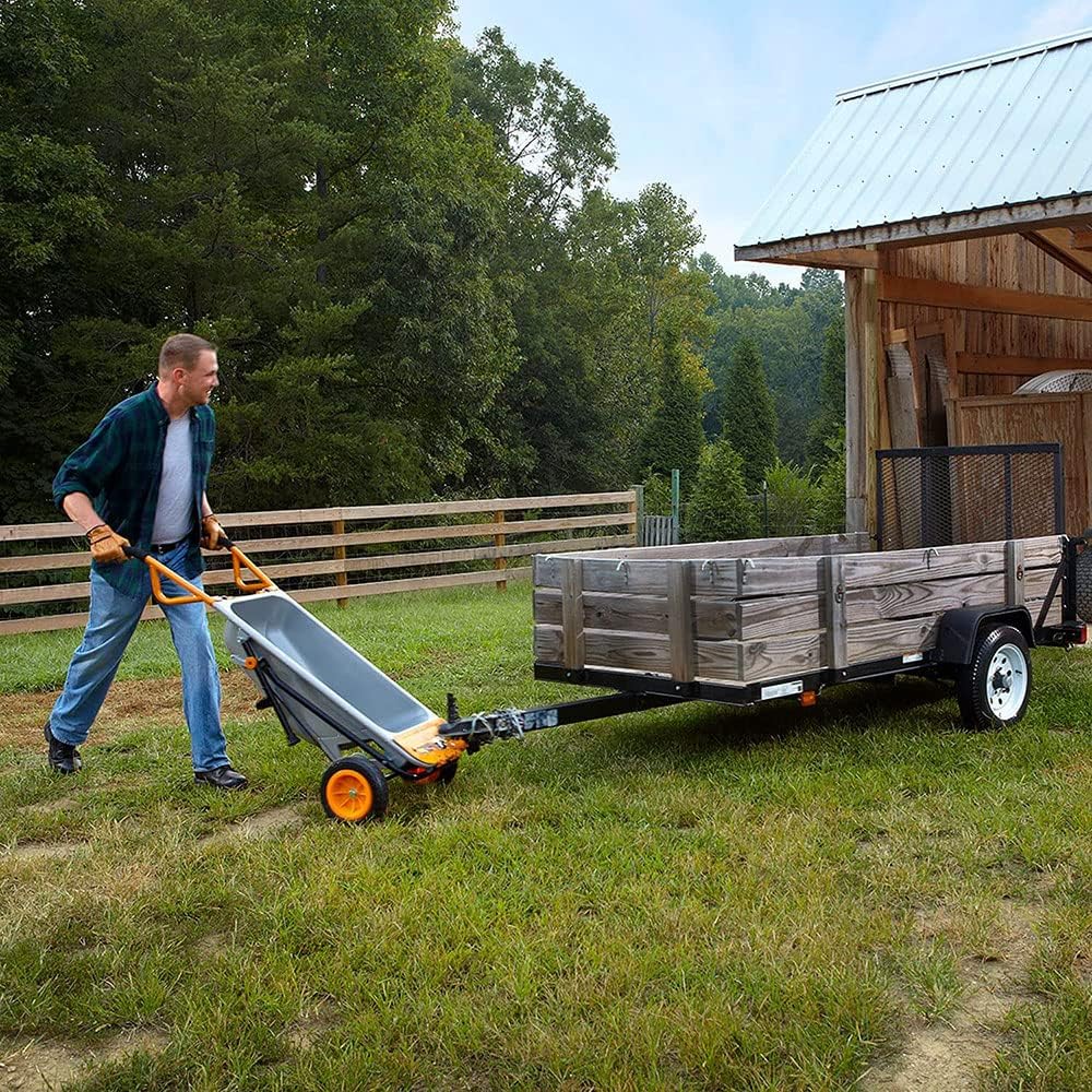 Worx WG050 Carriola Multifunzione a Due Ruote, Porta Sacchi, Porta Fusti, Trasporto Sassi, Trasporto Vasi, Capacità di Carico Max 136kg