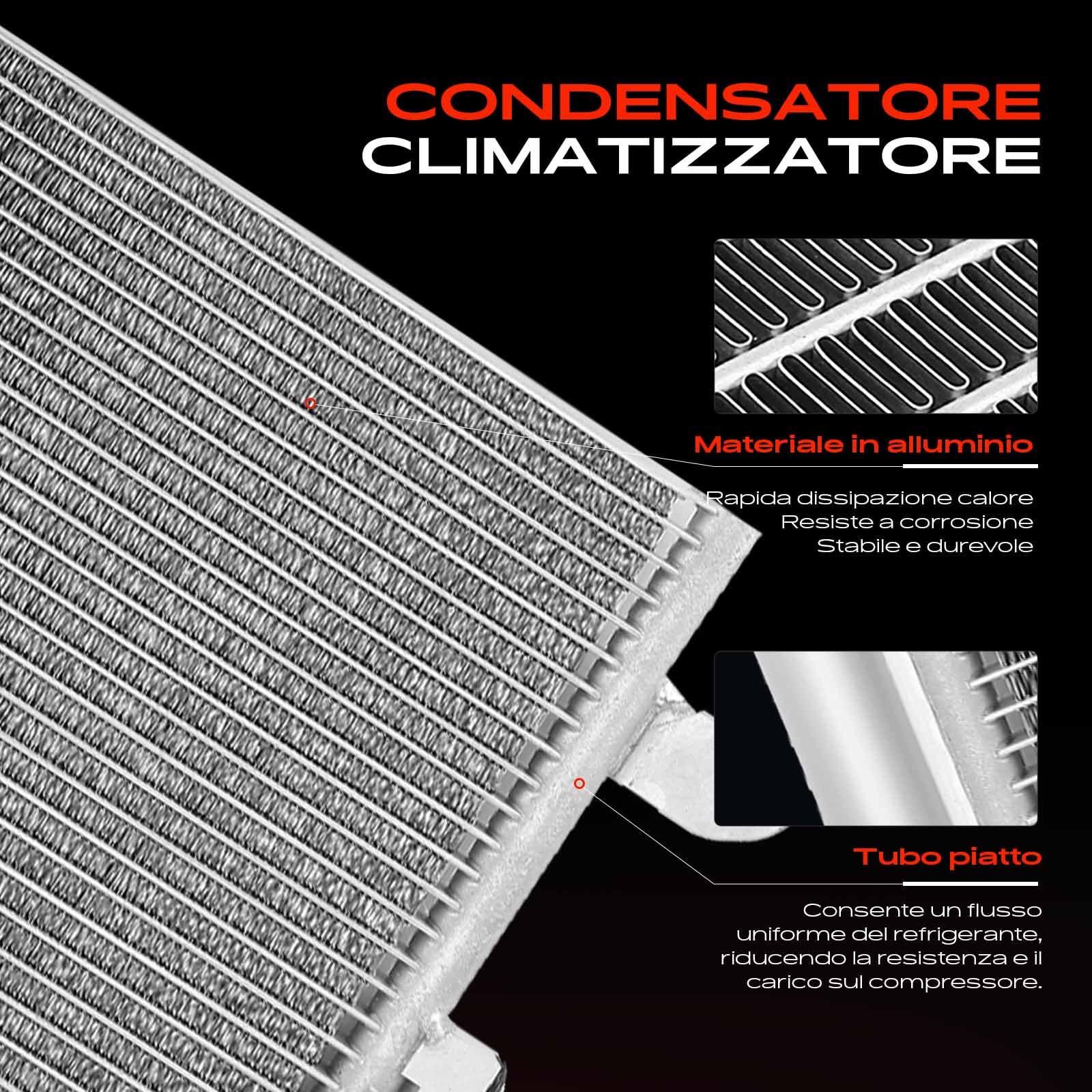 Frankberg Radiatore climatizzatore Condensatore climatizzatore Compatibile con 169 1.2 169 1.1 169 1.2 4x4 169 1.2 Natural Power 169 1.4 Natural Power Replace# 51782753,51960727